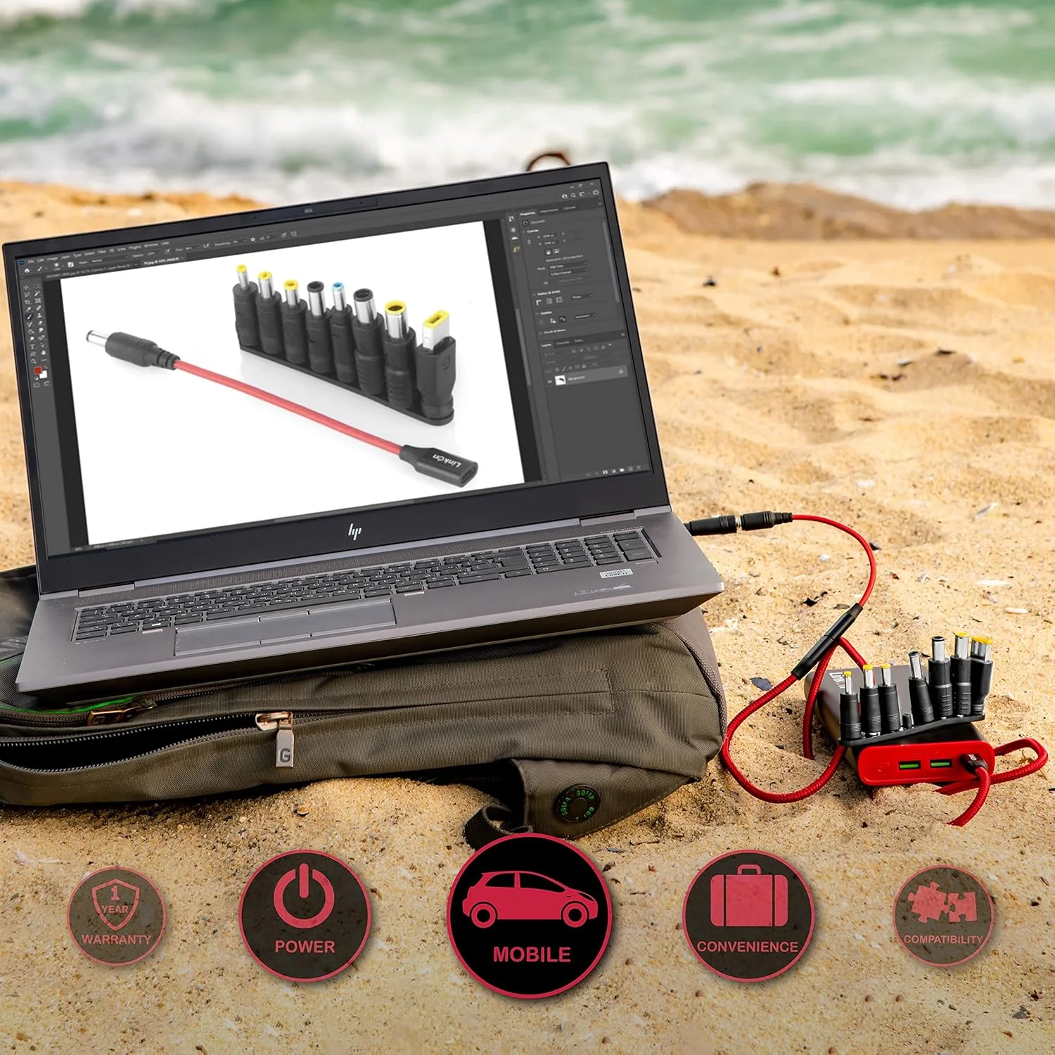 تبدیل لینک‌آن PD به DC با توان 100 وات، USB-C مادگی به DC نری برای لپ‌تاپ‌های قدیمی 19 تا 21 ولت، با استفاده از شارژر PD3.0 20 ولت سازگار با HP Lenovo Dell MSI IBM Acer ASUS Sony Compaq Fujitsu