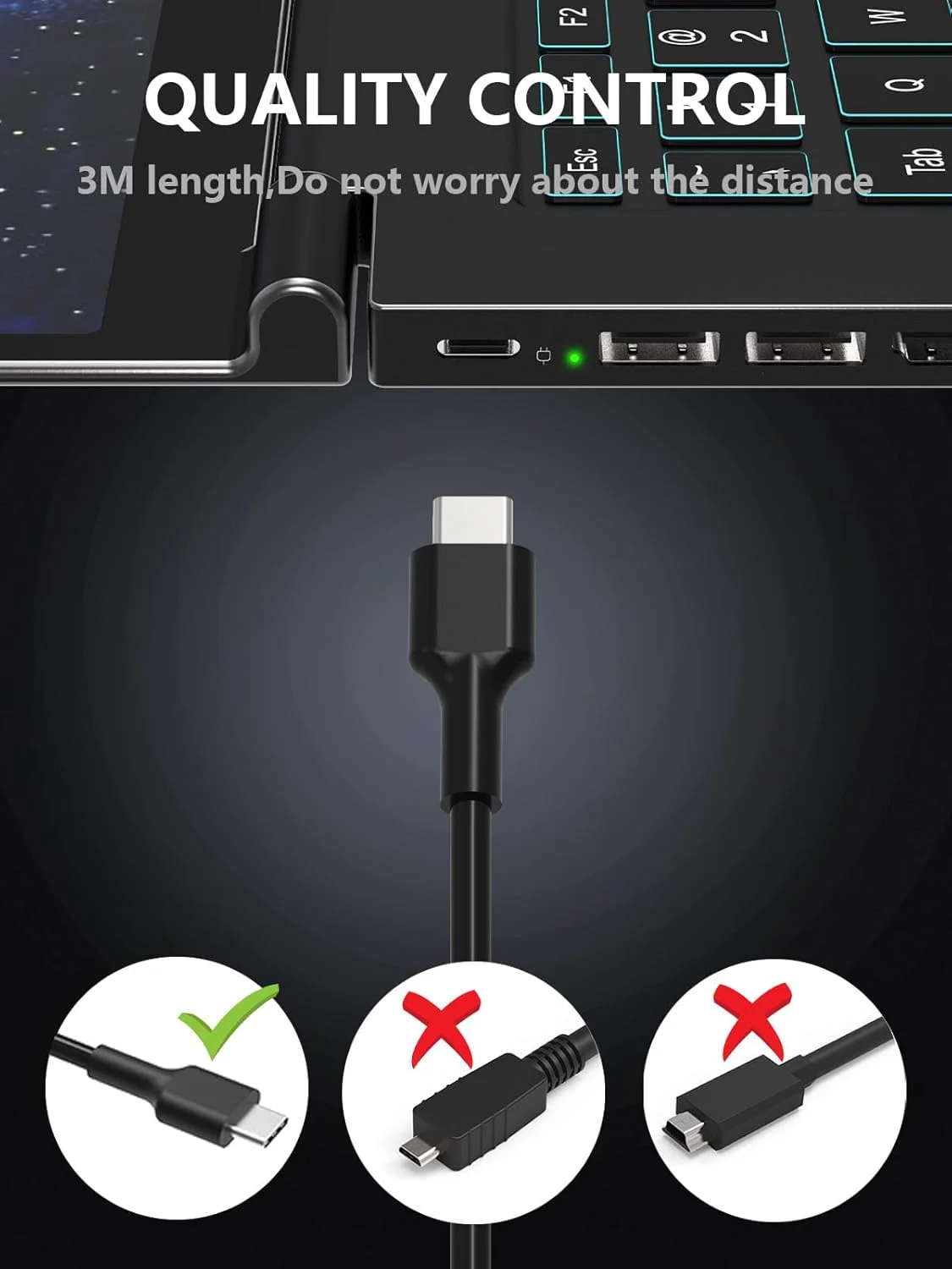 شارژر 65 واتی USB C لپ تاپ، سازگار با تمام دستگاه های Type C، سازگار با Lenovo Thinkpad/Yoga، Latitude 5420، Hp، Samsung، Asus، Acer، Huawei، Macbook