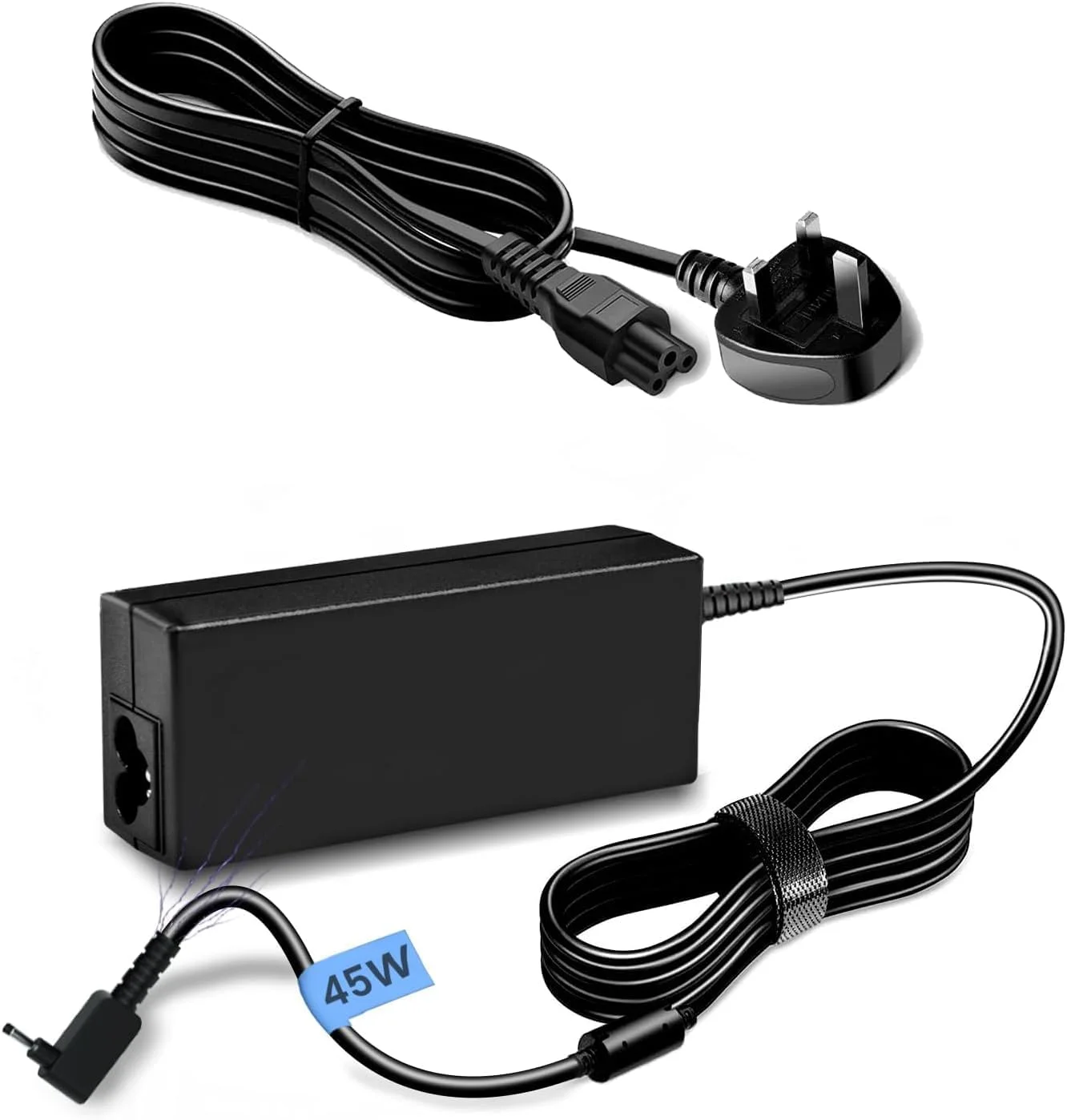 آداپتور شارژر لپ تاپ 45W/19V/2.37A STS برای Acer Chromebook 11/13/14/5 و R11/R13/R14/CB3/CB5 و Aspire 3 و A315/A315/A314 به همراه کابل برق (3.0mm x 1.1mm) (45W)