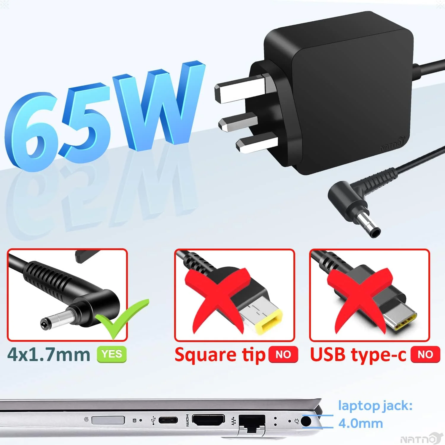 شارژر آداپتور 65 واتی NATNO برای لپتاپهای Lenovo IdeaPad 330 330s 320 310 100 110 110S 120 120S 510 S340 S145 710S، Flex 3 4 5 6 با نوک گرد 4.0 * 1.7 میلیمتری (DL65200325) شارژر آداپتور 65 واتی NATNO برای لپتاپهای Lenovo IdeaPad 330 330s 320 310 100 110 110S 120 120S 510 S340 S145 710S، Flex 3 4 5 6 با نوک گرد 4.0 * 1.7 میلیمتری (DL65200325)
