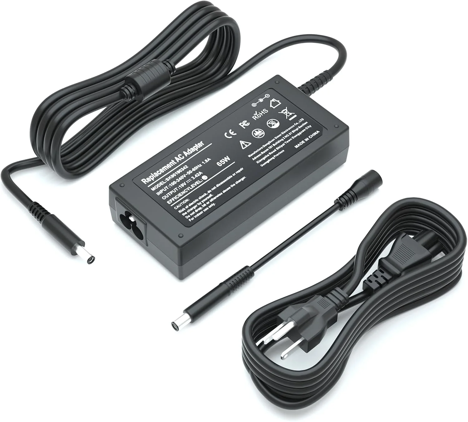 شارژر لپ تاپ 65 واتی KAQIAR برای Dell Latitude 13 3301 3310 3390 14 3400 3410 3420 3490 15 3500 3510 3520 3590 Vostro 13 5301 5390 14 5401 5402 5490 15 3558 3559 - آداپتور دارای گواهینامه UL