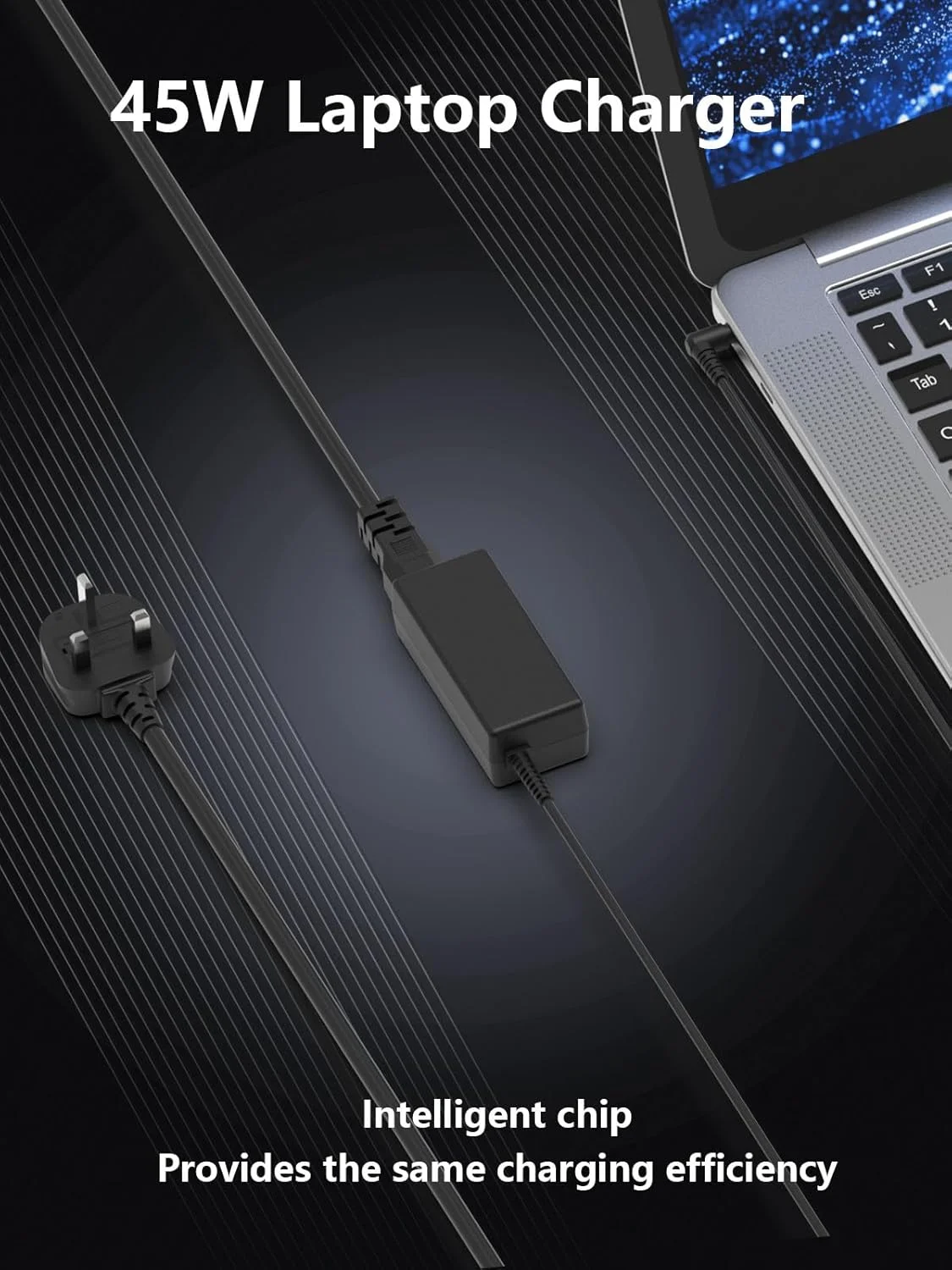 شارژر لپ تاپ 45 واتی Mixyaceh سازگار با HP EliteBook 840 850، HP Pavilion 11 13 15، Chromebook 11 14، ProBook 430 440 450، Envy، Spectre، Stream و غیره