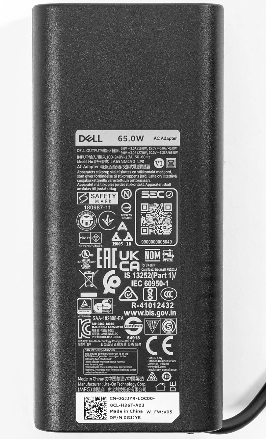 شارژر لپ تاپ دل 65 واتی USB Type C آداپتور برق AC مدل La65Nm190/Ha65Nm190/Da65Nm190 به همراه کابل برق سازگار با Xps 12 9250، Xps 13 9350 و سری Xps و Latitude 5000 شارژر لپ تاپ دل 65 واتی USB Type C آداپتور برق AC مدل La65Nm190/Ha65Nm190/Da65Nm190 به همراه کابل برق سازگار با Xps 12 9250، Xps 13 9350 و سری Xps و Latitude 5000