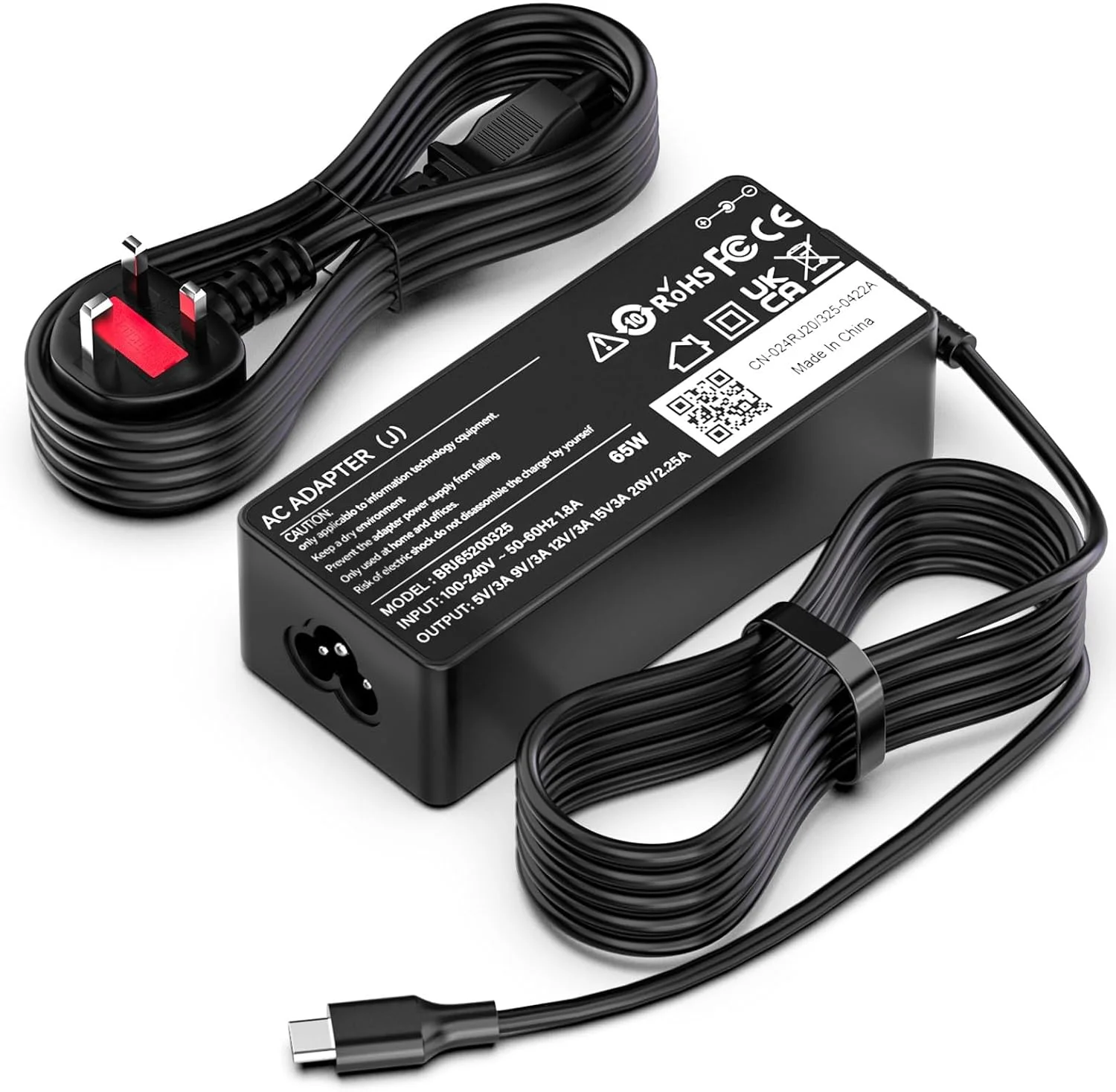 شارژر لپ تاپ 65 واتی USB C سازگار با Lenovo ThinkPad T14 T14 T15 X1 T480 T480s T580 T580s T490s E14 E15 E580 300e 100e C340 Yoga 730 910 C720 C730 C910 C940 13ikb C740 X1