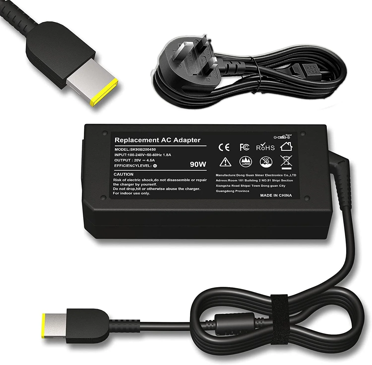 آداپتور AC 90W 20V 4.5A شارژر لپ تاپ برای Lenovo ThinkPad X1 Carbon T440 E431 G410 45N0237 45N0236 45N0239 344428U ThinkPad T431s Z510 PA-1900-081 0B46994 0B46995 Yoga 11s Flex 14 15D Power Cord