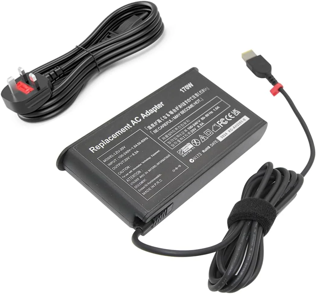 شارژر 170 واتی LZUMWS لنوو 20 ولت 8.5 آمپر USB AC برای ThinkPad Gen 6 5 4 3 2 1 P50 P51 P52 P53 P70 P71 P73 W540 Ideapad Y720-15IKB T440s T450 T450s T550 X240 X240s ADL170NDC2A ADL170NDC3A