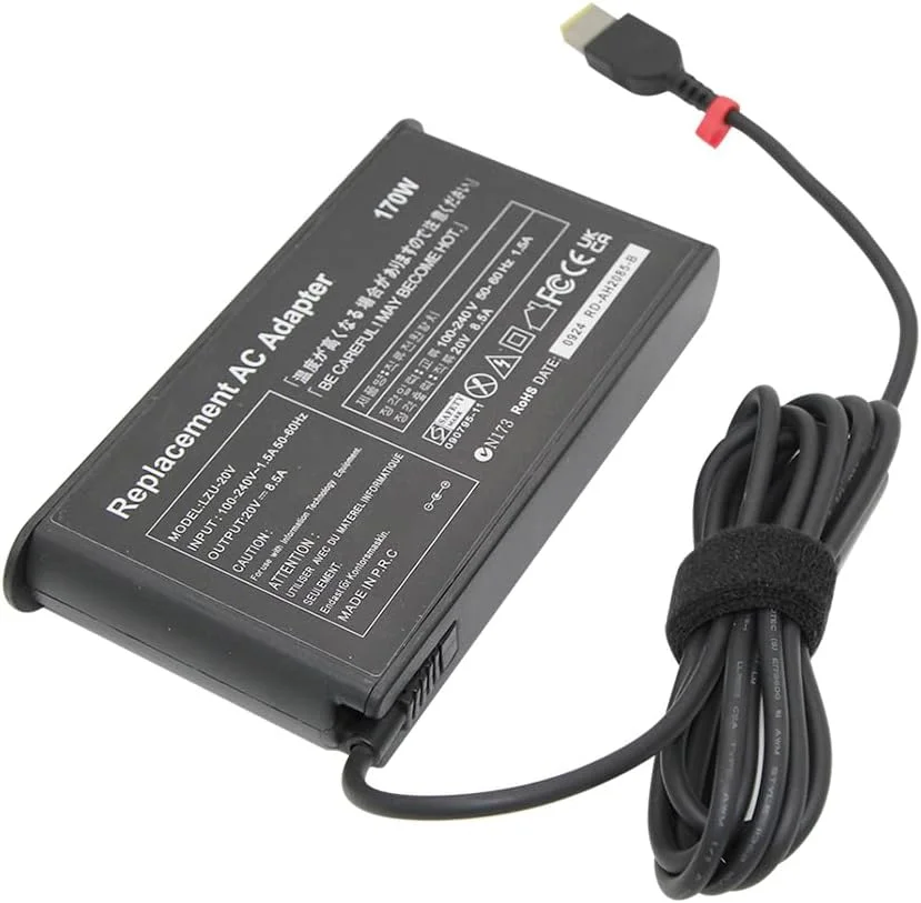 شارژر 170 واتی LZUMWS لنوو 20 ولت 8.5 آمپر USB AC برای ThinkPad Gen 6 5 4 3 2 1 P50 P51 P52 P53 P70 P71 P73 W540 Ideapad Y720-15IKB T440s T450 T450s T550 X240 X240s ADL170NDC2A ADL170NDC3A