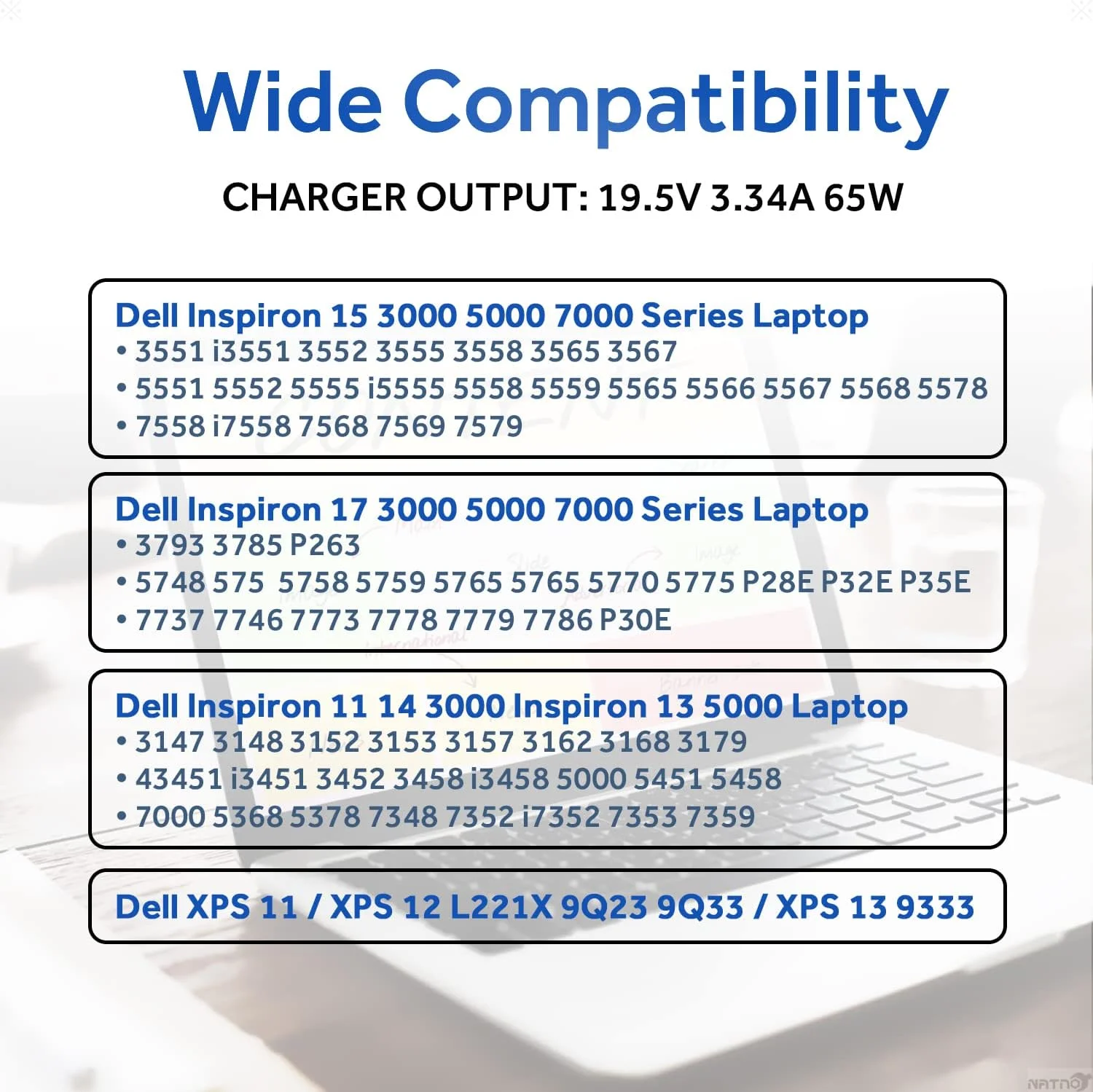 شارژر 65 واتی NATNO سازگار با Dell Inspiron 15 17 7000 5000 3000 Series 3452 3555 3558 3565 3567 5551 5552 5555 5558 5559 5565 5568 5578 7359 7558 7569 7579 XPS 13 شارژر لپ تاپ دل شارژر 65 واتی NATNO سازگار با Dell Inspiron 15 17 7000 5000 3000 Series 3452 3555 3558 3565 3567 5551 5552 5555 5558 5559 5565 5568 5578 7359 7558 7569 7579 XPS 13 شارژر لپ تاپ دل