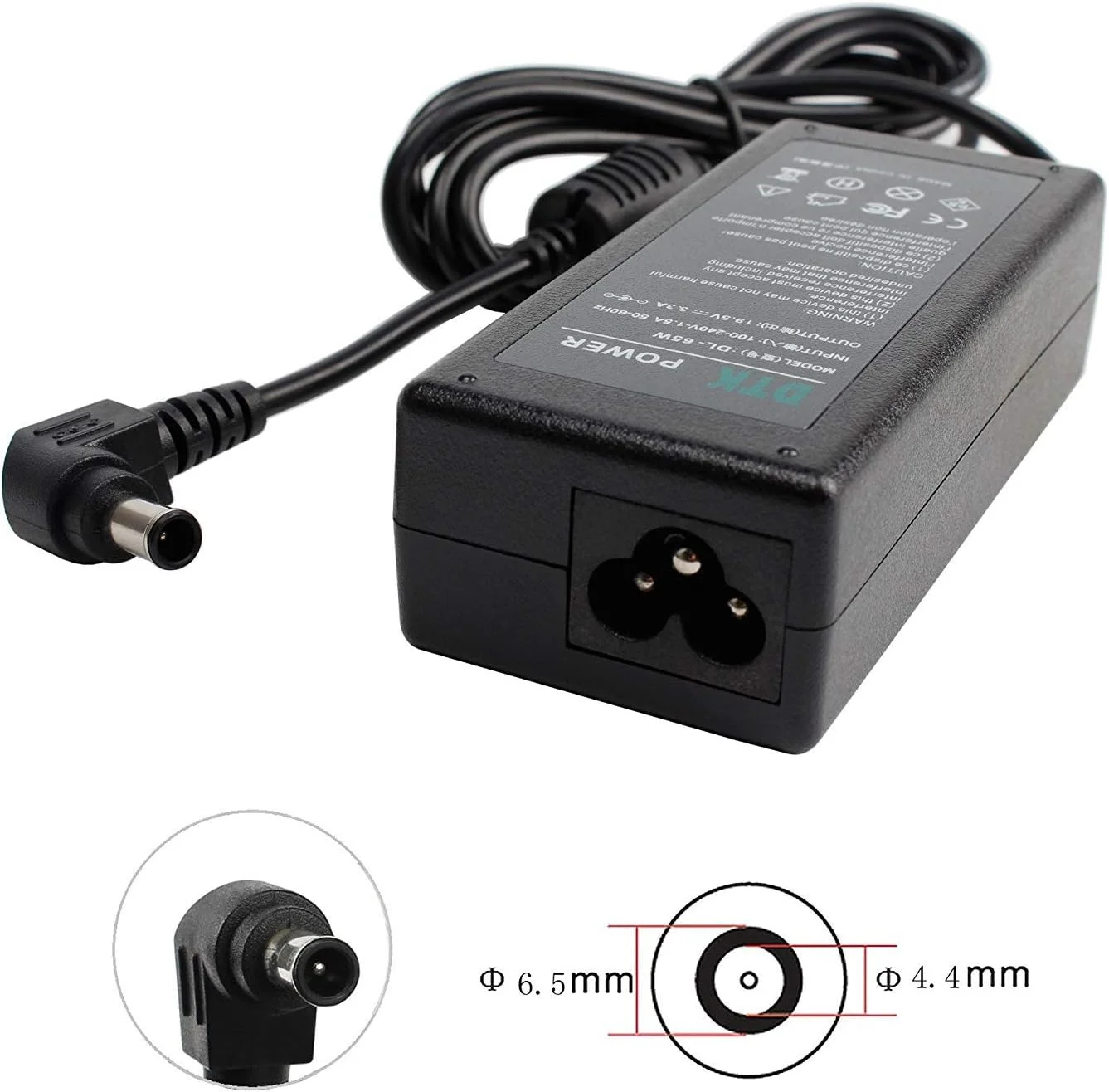شارژر لپ تاپ 65 وات DTK 19.5V 3.3A برای کامپیوترهای نوت بوک سونی، سیم برق، آداپتور AC سری VAIO PCG VGN SVE SVS SVT VPC، کانکتور: 6.5 X 4.4mm