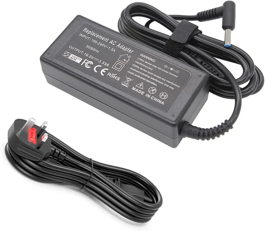 آداپتور لپ تاپ 65 واتی HP مدل LZUMWS - 19.5V 3.33A 4.5 * 3.0mm برای Envy 13 15 17، Pavilion x360 15 11 13، Chromebook 11 14، Zbook 14u G4 G5 15u 15 G3، EliteBook 1020 1040، Stream 13 11 14، شارژر جایگزین HP