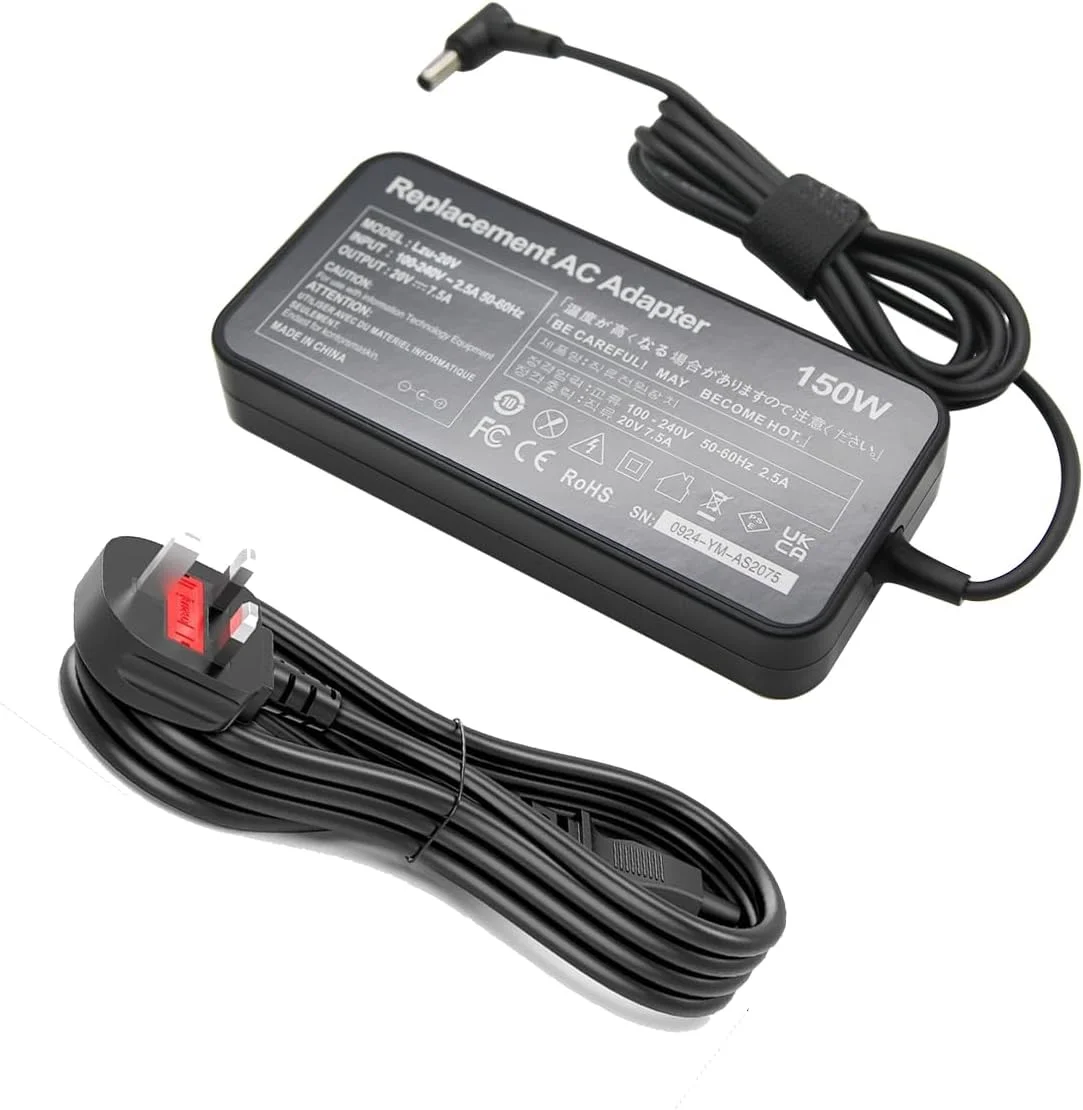 آداپتور لپ تاپ 150 واتی LZUMWS با دوشاخه UK برای ASUS 20V 7.5A 6.0 * 3.7mm مدل های G531GT G731GT FX505GT FX705GT FX505DD FX505DT FX505DU FX705DD