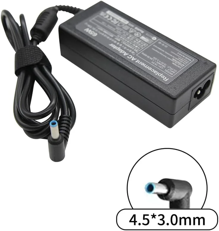 آداپتور لپ تاپ 65 واتی HP مدل LZUMWS - 19.5V 3.33A 4.5 * 3.0mm برای Envy 13 15 17، Pavilion x360 15 11 13، Chromebook 11 14، Zbook 14u G4 G5 15u 15 G3، EliteBook 1020 1040، Stream 13 11 14، شارژر جایگزین HP