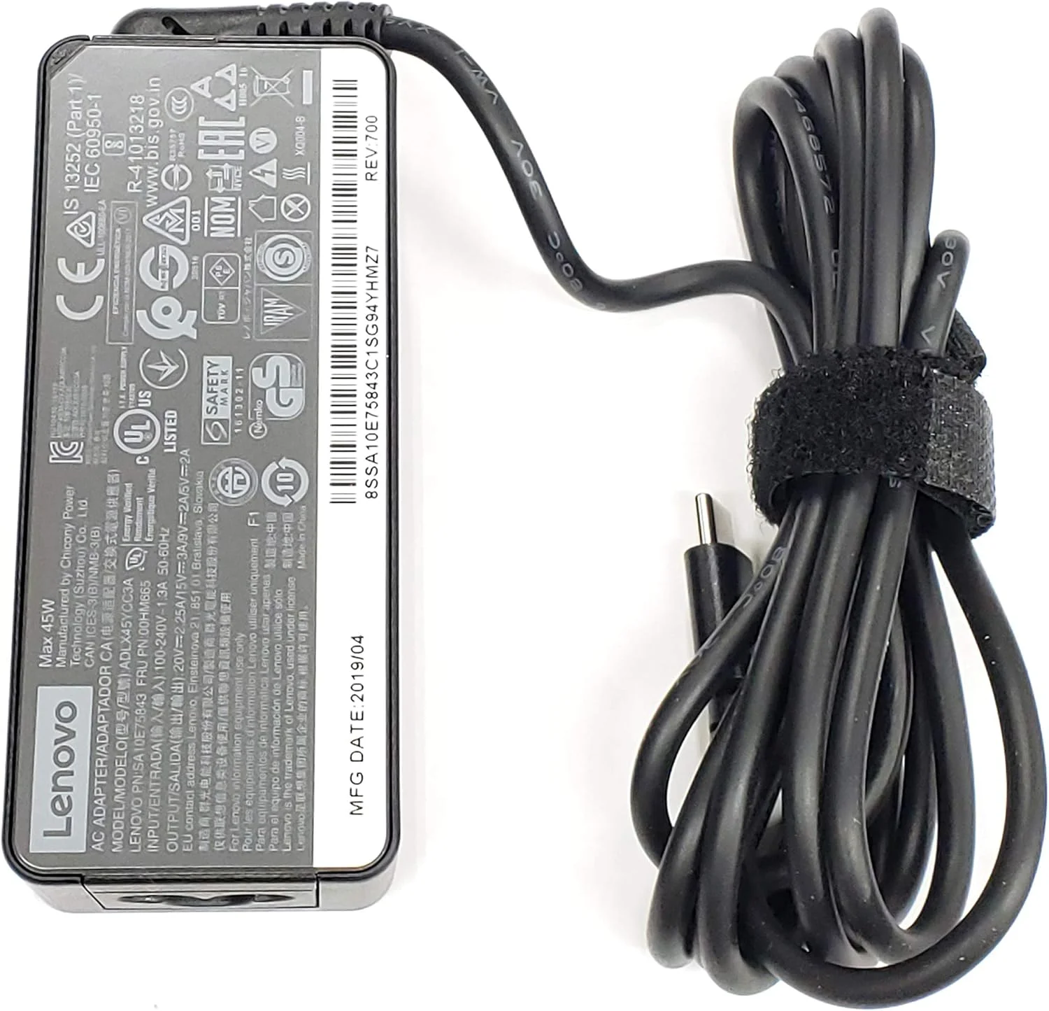 شارژر لپ تاپ لنوو 45 وات USB Type C آداپتور برق AC - ThinkPad Yoga Miix, X280 T480 T480s T580 E480, MIIX5 Pro, X1 Carbon 2017 2018, X1 Tablet
