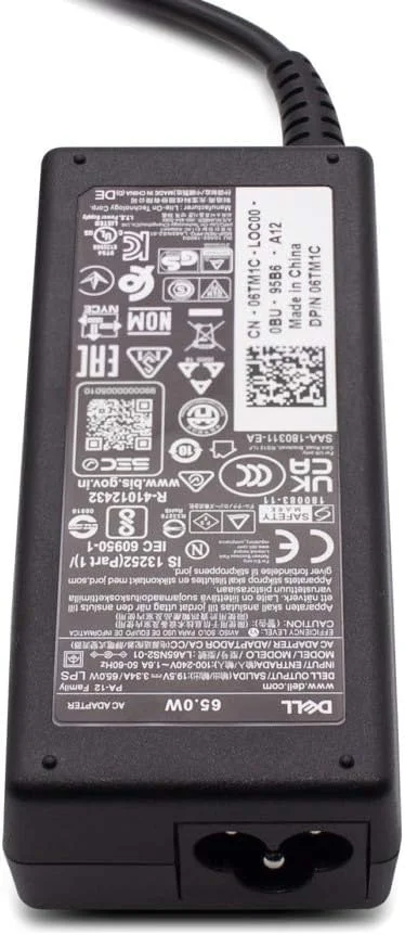 شارژر لپ تاپ دل PA-1650-06D3 جایگزین جدید و با کیفیت برای آداپتور برق اصلی لپ تاپ دل 19.5 ولت 3.34 آمپر 65 وات با اندازه نوک کانکتور 7.4 میلی متر در 5.0 میلی متر با پین مرکزی