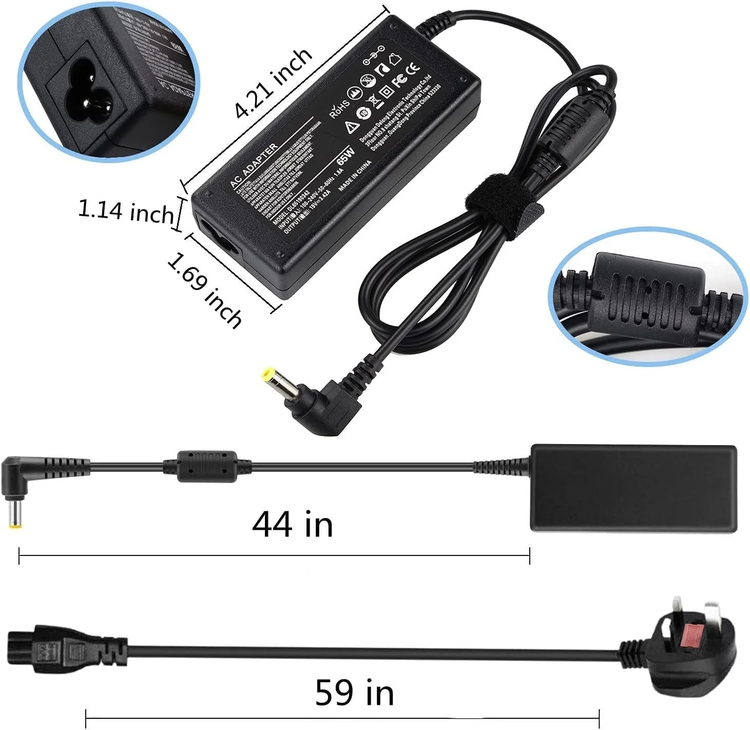 شارژر لپ تاپ 65 واتی برای Toshiba Satellite C50 C55 C55D C55T C655 C675 C850 C855 C855D C875 P50 L50 L55 L55D L75 L300 L305 PA3917U-1ACA PA3714U-1ACA PA5035U-1ACA 19V 3.42A AC با کانکتور 5.5x2.5mm شارژر لپ تاپ 65 واتی برای Toshiba Satellite C50 C55 C55D C55T C655 C675 C850 C855 C855D C875 P50 L50 L55 L55D L75 L300 L305 PA3917U-1ACA PA3714U-1ACA PA5035U-1ACA 19V 3.42A AC با کانکتور 5.5x2.5mm