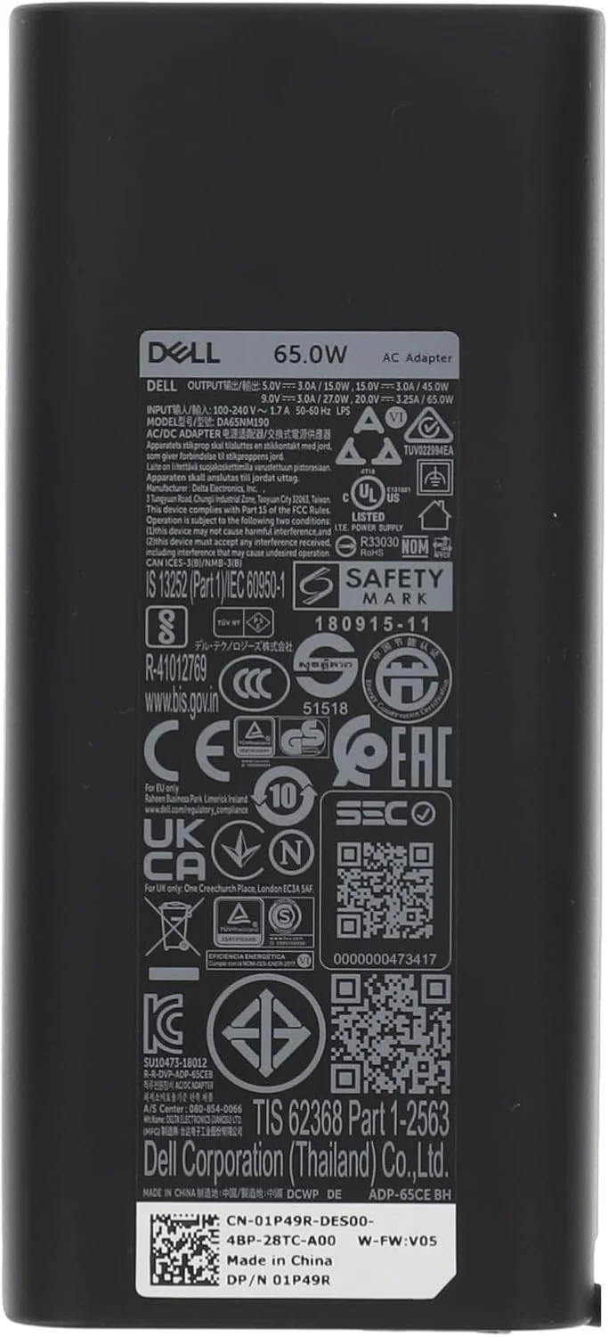 شارژر 65 واتی USB-C دل مدل VT148 WMDHR 0VT148 0WMDHR برای Latitude 7430 5330 7330 5530 7420 7520 5520 9420 5420 شارژر 65 واتی USB-C دل مدل VT148 WMDHR 0VT148 0WMDHR برای Latitude 7430 5330 7330 5530 7420 7520 5520 9420 5420