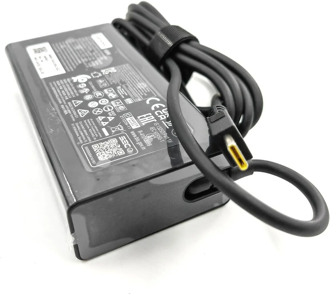 آداپتور AC اصلی 100 واتی USB Type C لنوو برای Lenovo IdeaPad 5 Pro 16، Lenovo Yoga Slim 7 Pro 14IAP7، سازگار با P/N: ADL100YLC3A, ADL100YDC3A, SA11D52396, GX21J75543, 5A11J62105.