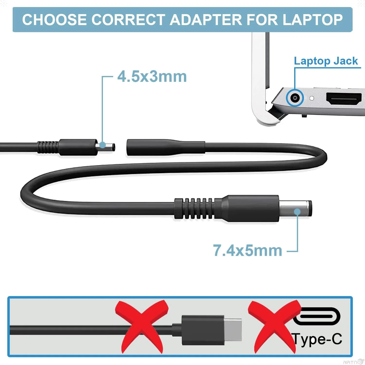 شارژر 65 وات 45 وات NATNO سازگار با Dell Inspiron 15 17 7000 5000 3000 سری 3452 3555 3558 3565 3567 5551 5552 5555 5558 5559 5565 5568 5578 7359 7558 7569 7579 XPS 13 شارژر لپ تاپ دل شارژر 65 وات 45 وات NATNO سازگار با Dell Inspiron 15 17 7000 5000 3000 سری 3452 3555 3558 3565 3567 5551 5552 5555 5558 5559 5565 5568 5578 7359 7558 7569 7579 XPS 13 شارژر لپ تاپ دل
