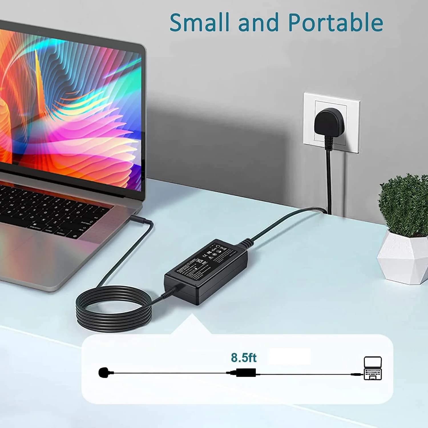 شارژر 65 وات 45 وات SMART SOURCE برای Dell Inspiron، آداپتور جایگزین سازگار با Inspiron 13 14 15 17 3000 5000 7000 3505 3593 3585 5570 5370 Vostro 14 15 Series Latitude 3520 3390 XPS 13 14
