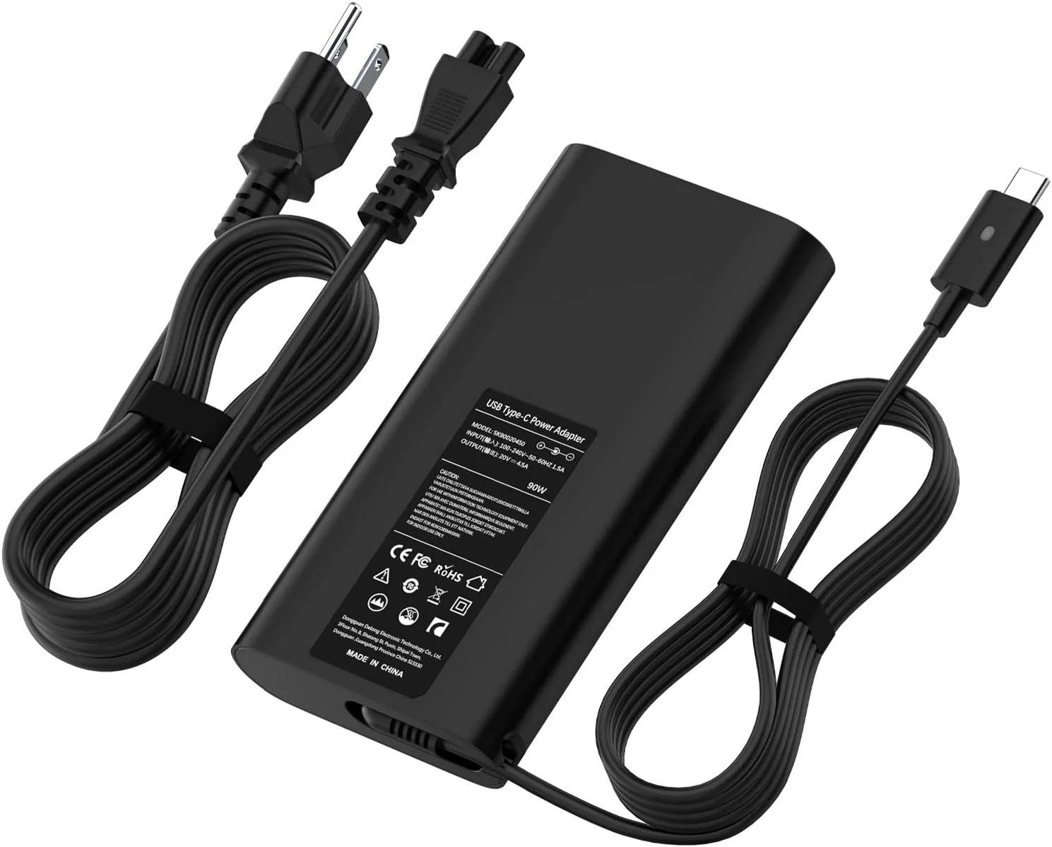 شارژر 90 واتی USB C جیپوفو برای Dell Latitude 3420 5420 Precision XPS Inspiron Series، آداپتور AC با سیم برق