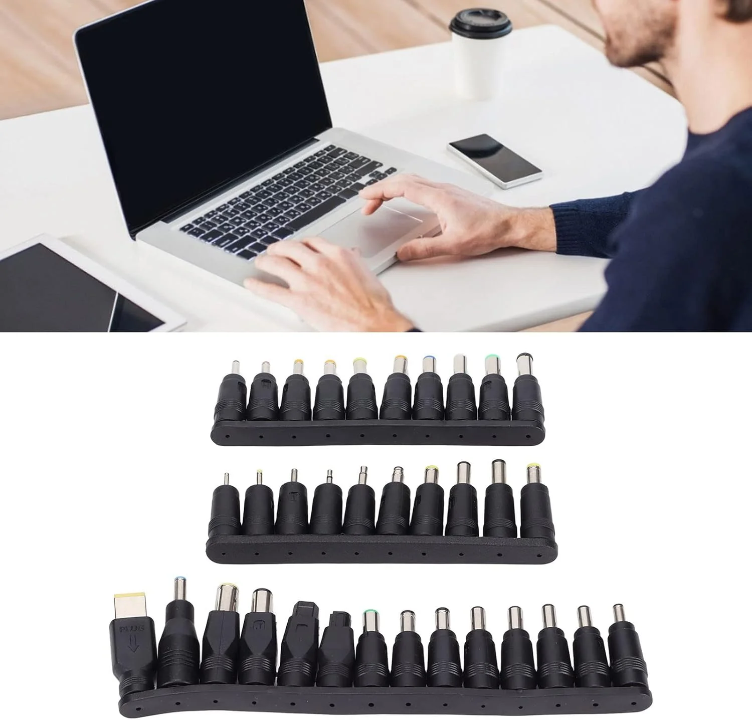 کیت آداپتور برق DC لپ تاپ Bewinner، 34 عدد پلاگین برق جهانی 5.5mmx2.1mm، آداپتور اتصال برق جهانی لپ تاپ، لوازم جانبی کامپیوتر