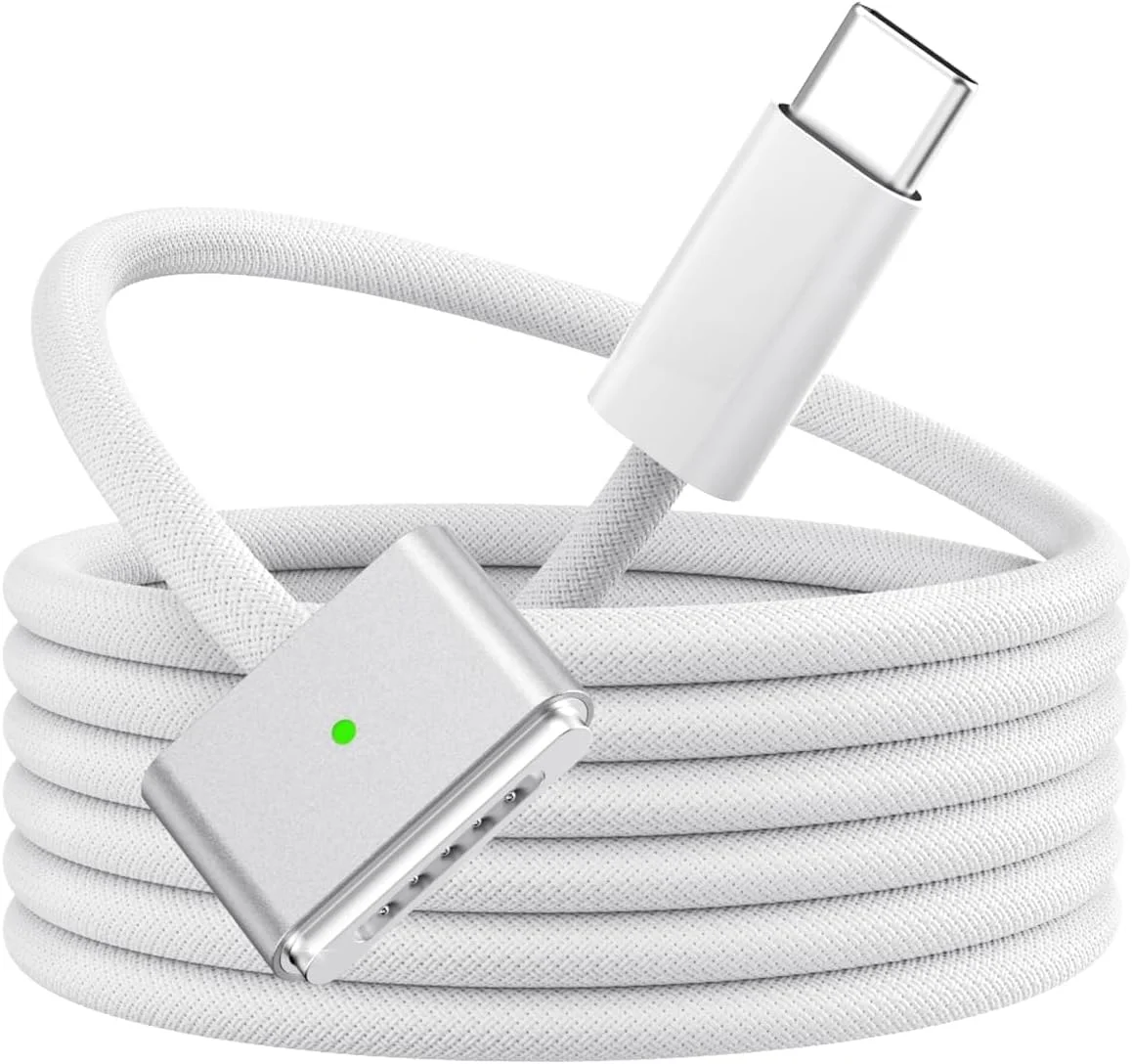 کابل 140 واتی USB-C به Magnetic 3 نالاکال، 2 متری، سازگار با مک‌بوک پرو (14/16 اینچ، 2023)، مک‌بوک پرو (14/16 اینچ، 2021)، مک‌بوک ایر (13/15 اینچ، 2024/2022)، مک‌بوک ایر (2023) (سفید)