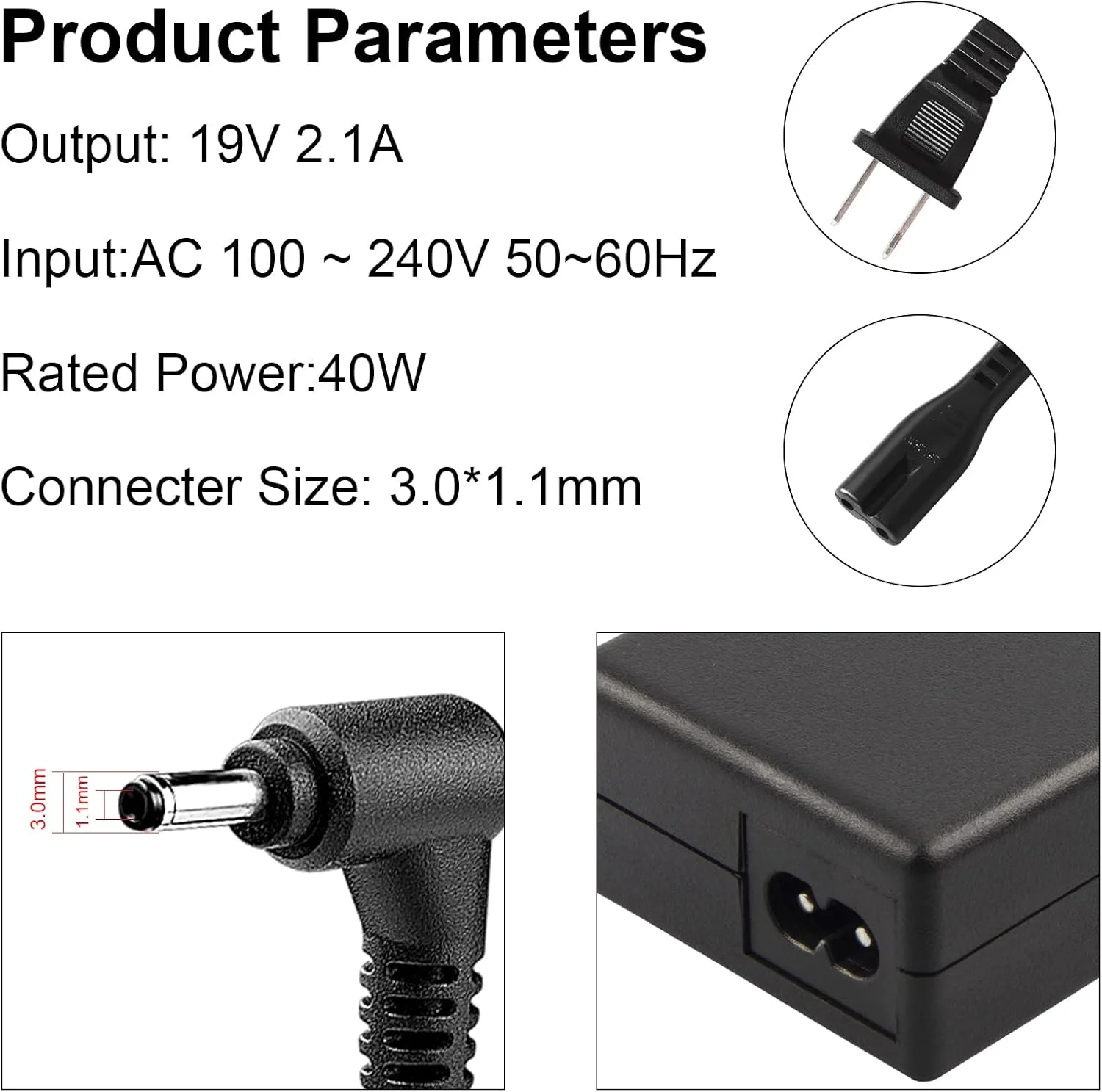 آداپتور برق 19 ولت 2.1 آمپر 3.01.1 میلی‌متر 40 وات TREE.NB AC Doctor INC برای سری 5 9 سامسونگ XE500C21 NP900X3A