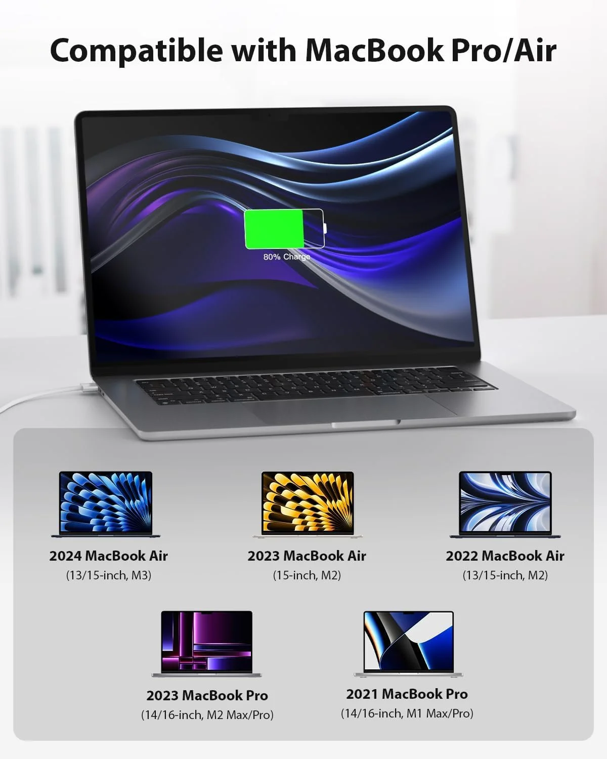 کابل 140 واتی USB-C به Magnetic 3 نالاکال، 2 متری، سازگار با مکبوک پرو (14/16 اینچ، 2023)، مکبوک پرو (14/16 اینچ، 2021)، مکبوک ایر (13/15 اینچ، 2024/2022)، مکبوک ایر (2023) (سفید) کابل 140 واتی USB-C به Magnetic 3 نالاکال، 2 متری، سازگار با مکبوک پرو (14/16 اینچ، 2023)، مکبوک پرو (14/16 اینچ، 2021)، مکبوک ایر (13/15 اینچ، 2024/2022)، مکبوک ایر (2023) (سفید)