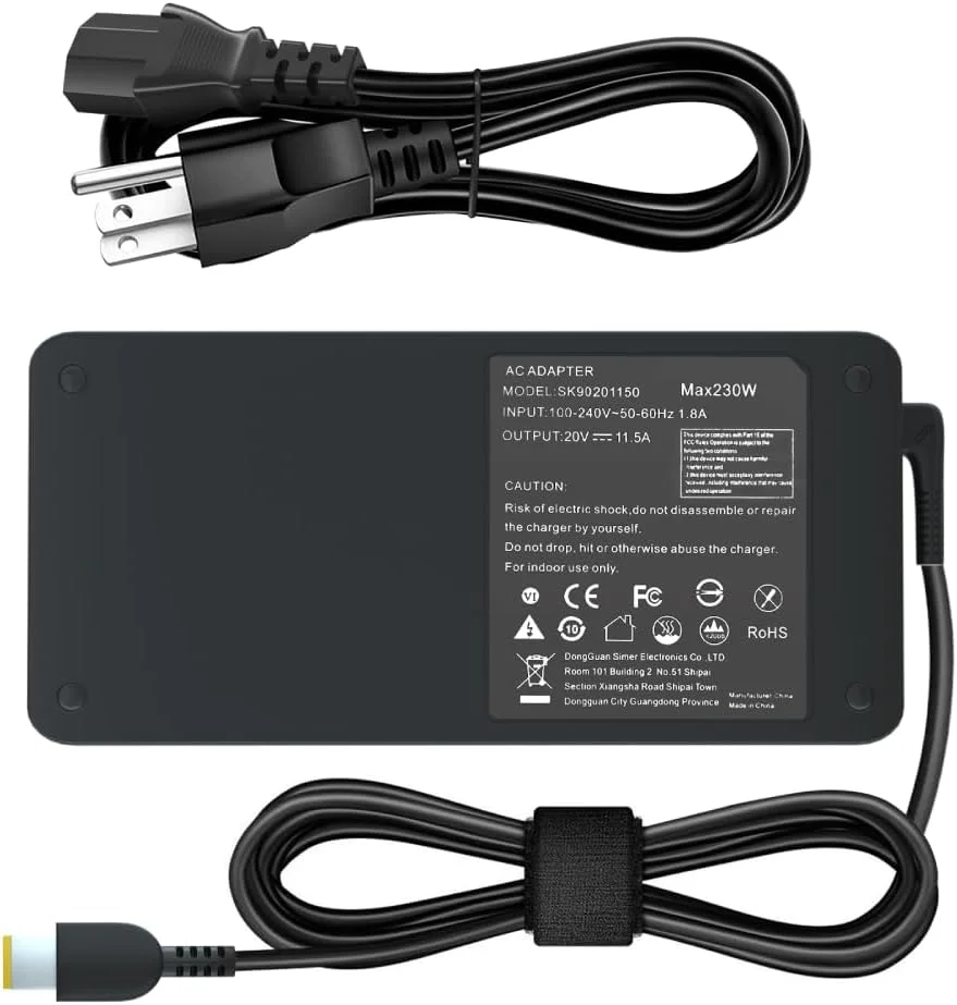 شارژر 230 واتی Givehooy برای لپ تاپ Lenovo Legion 5 - مناسب برای Lenovo Legion 5 7 5P 5Pro C7 S7 Y540 Y545 Y730 Y740 Y900 Y910 Y920 Y7000، آداپتور منبع تغذیه Thinkpad P73 P53 P72 P52 P71 P51 P70