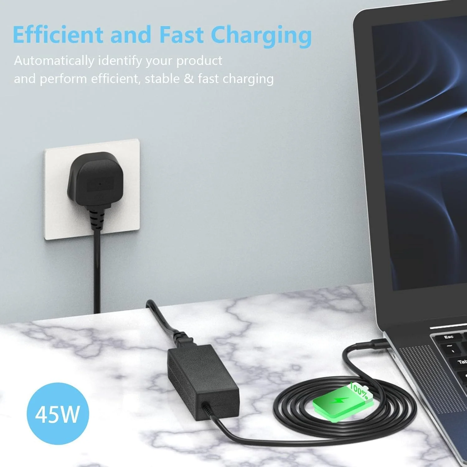 Hafiuege 45W Laptop Charger USB C, Type C Chromebook Charger Fast Laptop Charger Compatible with Lenovo HP Dell Acer Asus Google Samsung More Power Adapter Supply Cord Hafiuege 45W Laptop Charger USB C, Type C Chromebook Charger Fast Laptop Charger Compatible with Lenovo HP Dell Acer Asus Google Samsung More Power Adapter Supply Cord