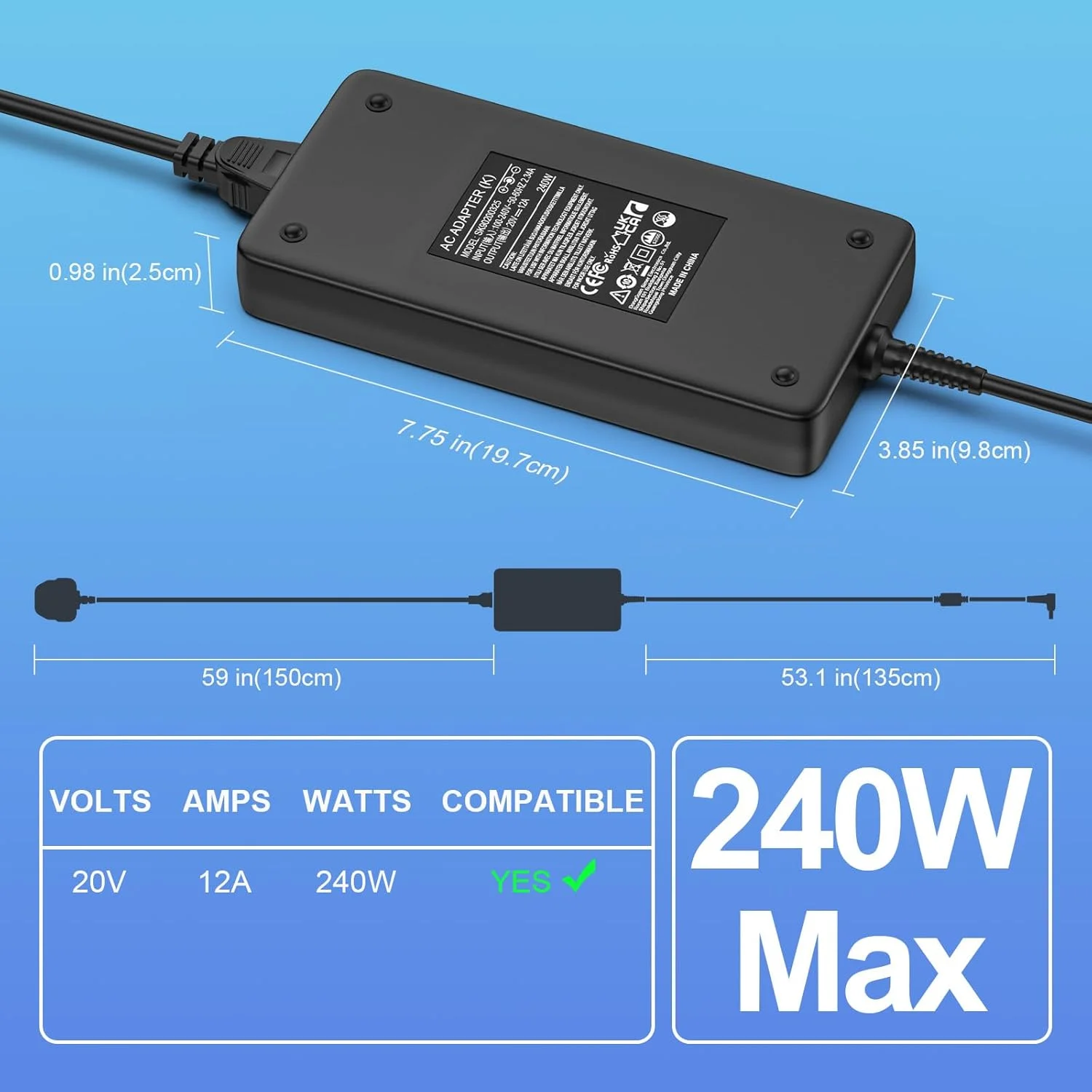 شارژر 240 واتی Jippofu 20V 12A سازگار با ASUS TUF F15 Gaming A15 ASUS ROG Strix G16 G15 G17 G513 G713 ROG Zephyrus G16 M16 GU603 سازگار با آداپتور برق لپ تاپ 180W 150W 6.0x3.7mm شارژر 240 واتی Jippofu 20V 12A سازگار با ASUS TUF F15 Gaming A15 ASUS ROG Strix G16 G15 G17 G513 G713 ROG Zephyrus G16 M16 GU603 سازگار با آداپتور برق لپ تاپ 180W 150W 6.0x3.7mm