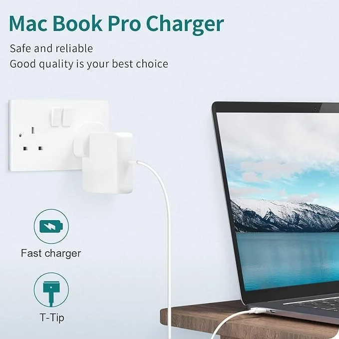 شارژر سریع و مطمئن T-Tip برای مکبوک – آداپتور برق 85W/60W/45W با کابل 2 متری برای مکبوک ایر و پرو (85W) شارژر سریع و مطمئن T-Tip برای مکبوک – آداپتور برق 85W/60W/45W با کابل 2 متری برای مکبوک ایر و پرو (85W)