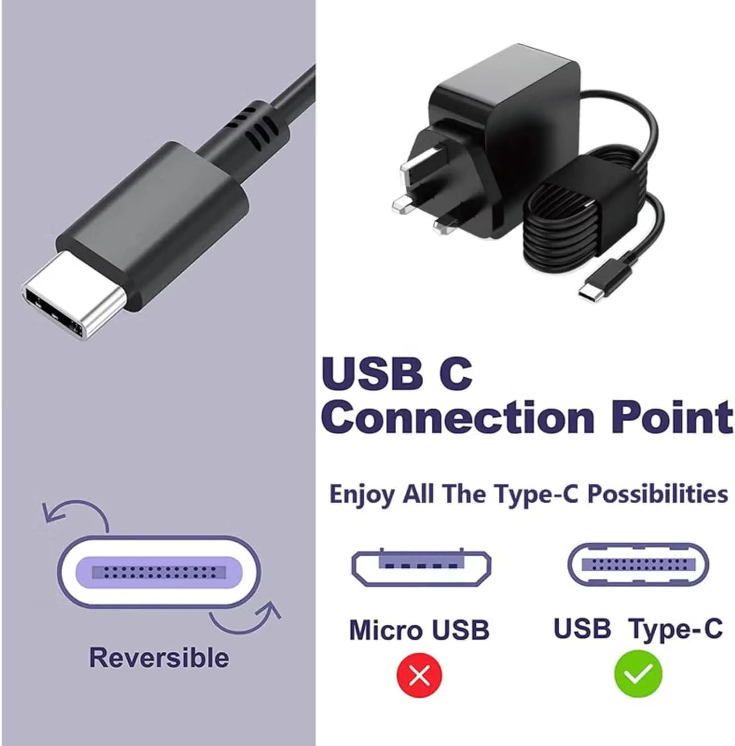 شارژر 65 واتی USB C با دوشاخه 3 پین امارات متحده عربی - شارژر سریع GaN با PD 3.0 سازگار با تمام لپ تاپ های نوع C - آداپتور دیواری Type-C برای مسافرت و دفتر شارژر 65 واتی USB C با دوشاخه 3 پین امارات متحده عربی - شارژر سریع GaN با PD 3.0 سازگار با تمام لپ تاپ های نوع C - آداپتور دیواری Type-C برای مسافرت و دفتر