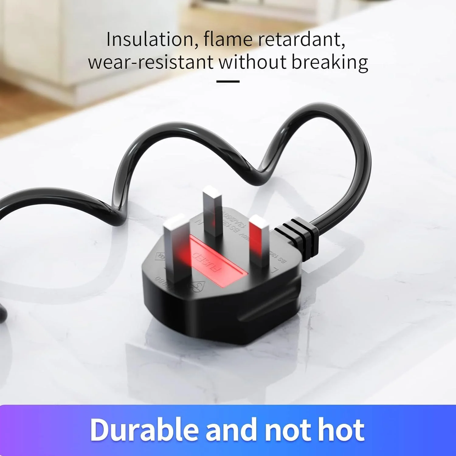 کابل برق STS مدل Cloverleaf با دوشاخه UK و طول 1.5 متر مناسب برای شارژر لپ تاپ های Acer/Dell/HP/Compaq/Toshiba/Vaio/Delta/Asus/Lenovo و سایر تجهیزات الکتریکی