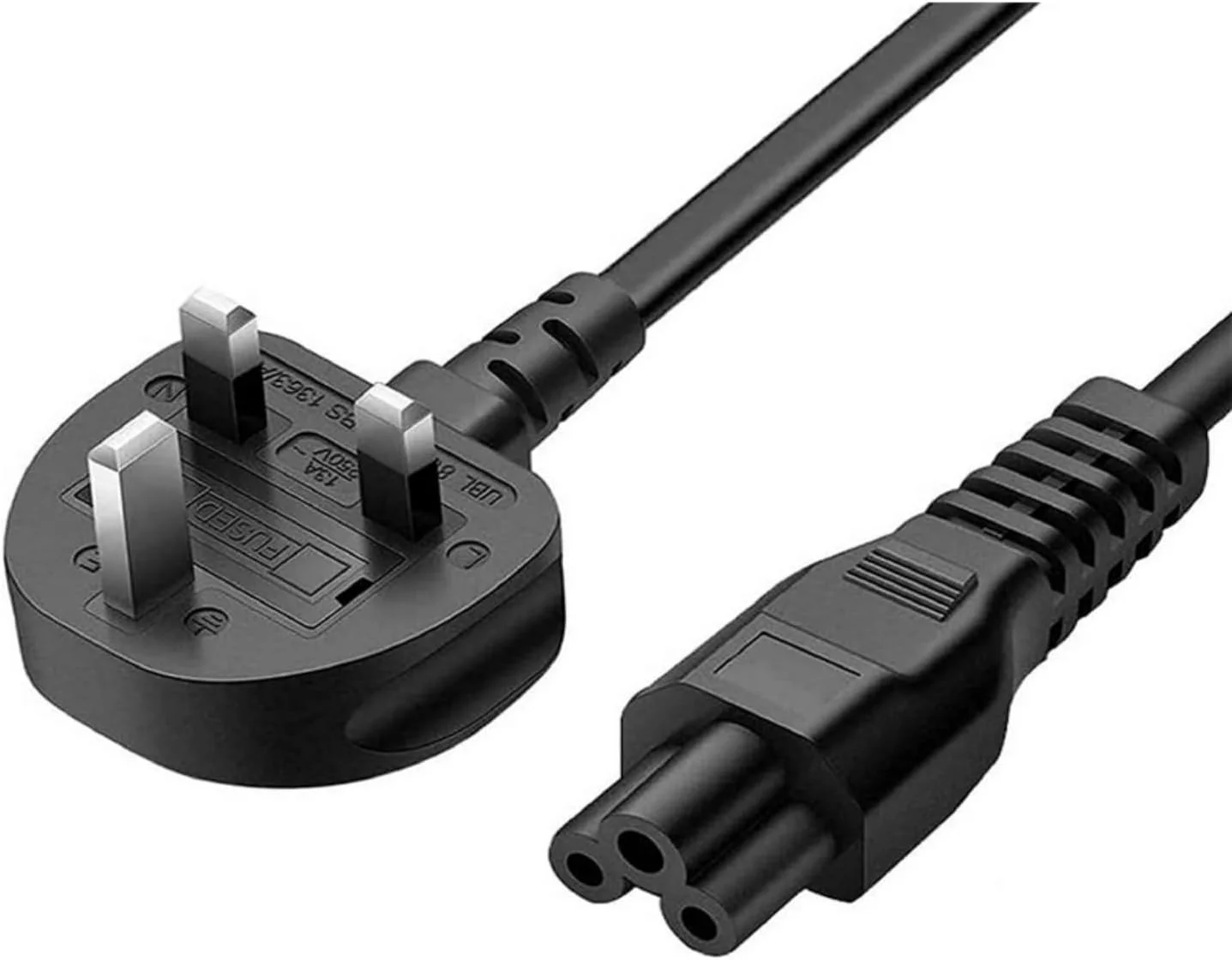 کابل برق لپ تاپ SKEIDO 3 پین، کابل برق اصلی با دوشاخه UK برای شارژر آداپتور AC لپ تاپ برای Dell، HP، Acer، Compaq، Delta، Asus، Lenovo، Toshiba، Vaio - 1.5 متر