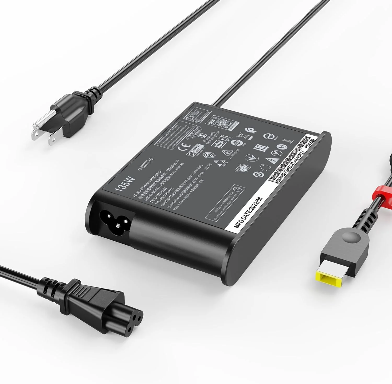 شارژر 135 واتی AC مناسب برای لپ تاپ های Lenovo ThinkPad X1 Extreme Gen 1 2 3 4 5 T440 T440S T440P T470P T540p T15p W540 W541 Ideapad Yoga Y50-70 Y50-80 Y50p Y50p-70 Y50c G405 G410 G505