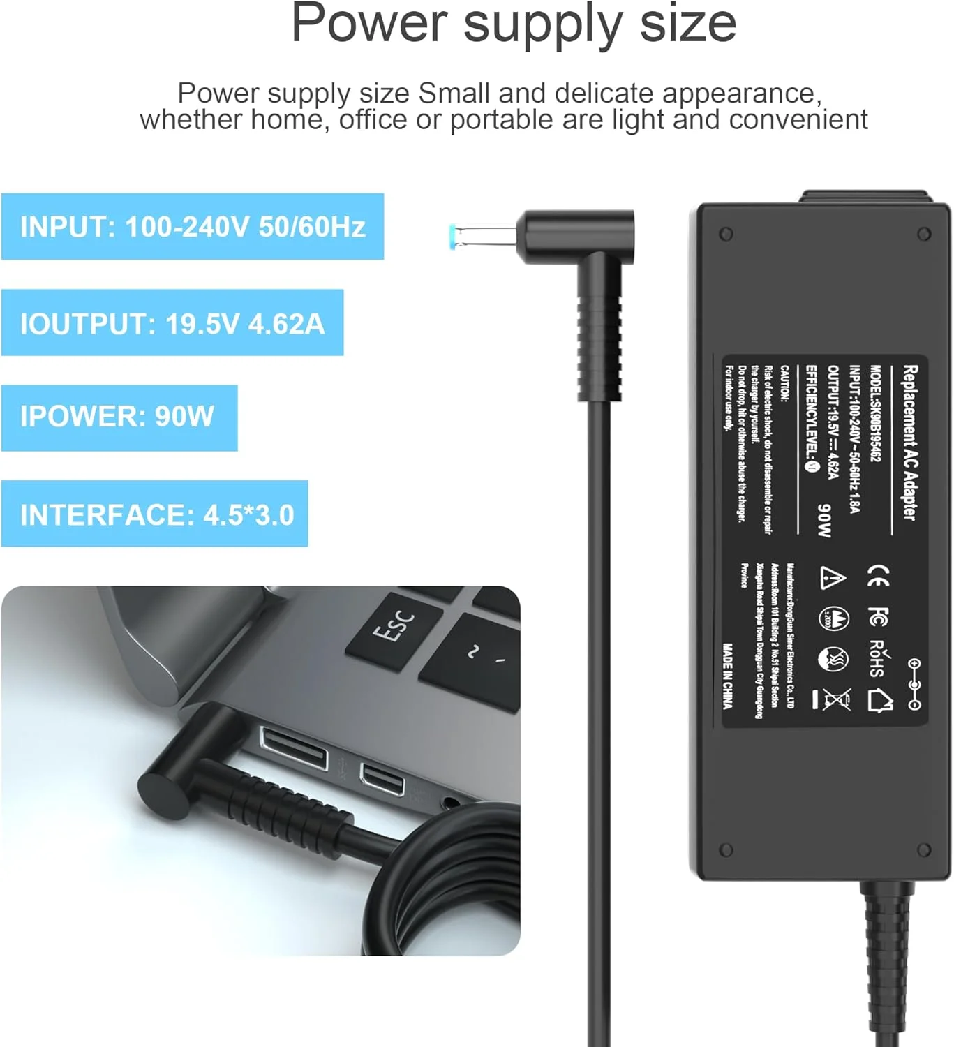 آداپتور AC شارژر لپ تاپ 90W 19.5V 4.62A برای HP 710412-001 740015-001 710413-001 710414-001 719309-001 721092-001 709986-003 Envy Touchsmart M6 M7 15-j 17-j HP Pavilion 11 14 15 17 سیم برق آداپتور AC شارژر لپ تاپ 90W 19.5V 4.62A برای HP 710412-001 740015-001 710413-001 710414-001 719309-001 721092-001 709986-003 Envy Touchsmart M6 M7 15-j 17-j HP Pavilion 11 14 15 17 سیم برق