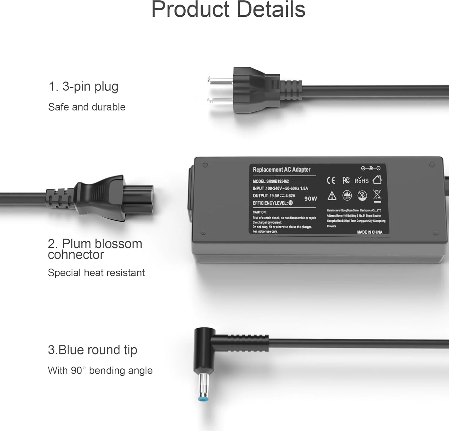 آداپتور AC شارژر لپ تاپ 90W 19.5V 4.62A برای HP 710412-001 740015-001 710413-001 710414-001 719309-001 721092-001 709986-003 Envy Touchsmart M6 M7 15-j 17-j HP Pavilion 11 14 15 17 سیم برق آداپتور AC شارژر لپ تاپ 90W 19.5V 4.62A برای HP 710412-001 740015-001 710413-001 710414-001 719309-001 721092-001 709986-003 Envy Touchsmart M6 M7 15-j 17-j HP Pavilion 11 14 15 17 سیم برق