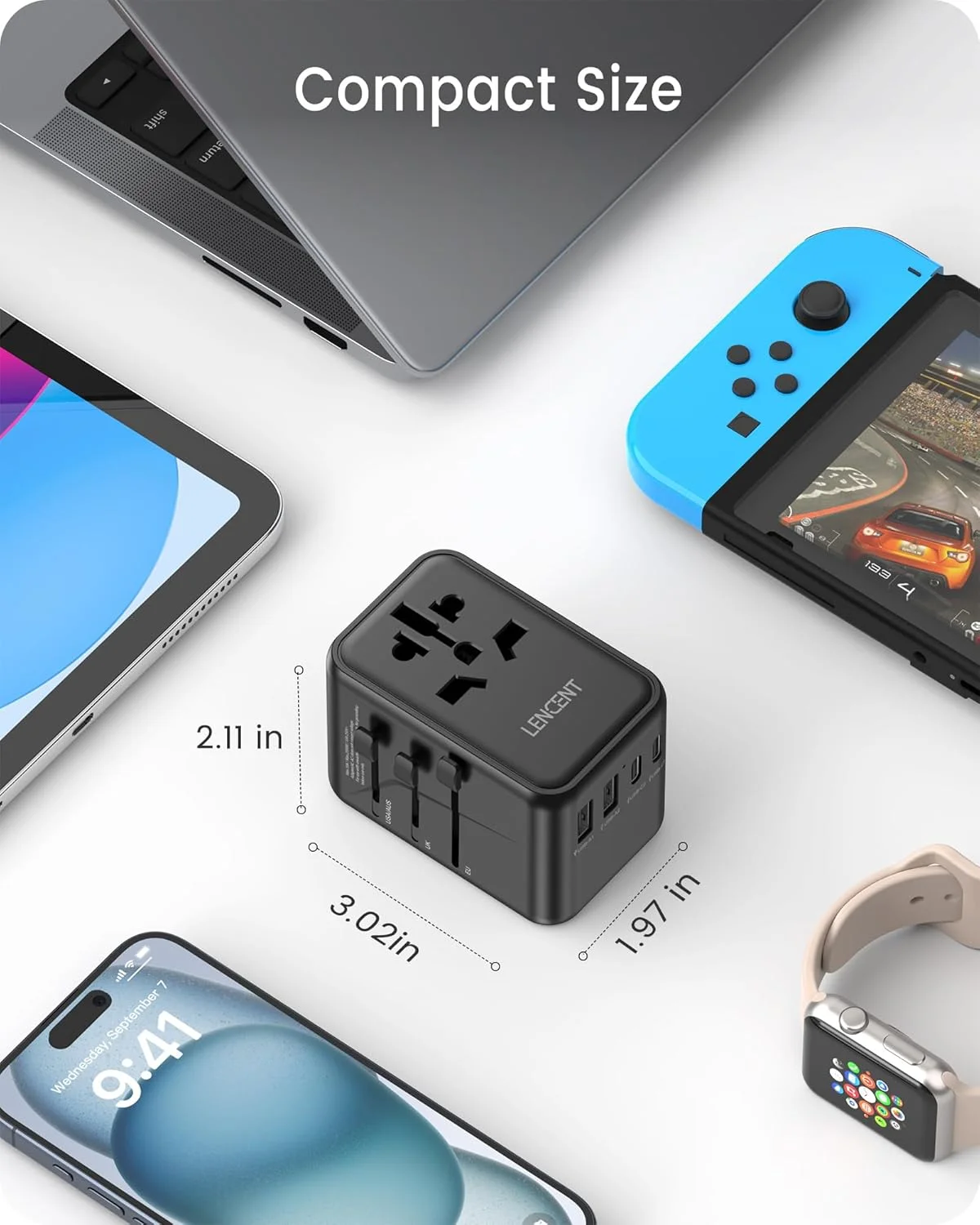 آداپتور مسافرتی جهانی LENCENT، شارژر بین المللی GaN III 65W با 2 پورت USB و 3 آداپتور شارژ سریع USB-C PD، شارژر دیواری جهانی برای آیفون، تبلت ها، لپ تاپ ها، نوع A/C/G/I (ایالات متحده آمریکا/انگلستان/اتحادیه اروپا/استرالیا) آداپتور مسافرتی جهانی LENCENT، شارژر بین المللی GaN III 65W با 2 پورت USB و 3 آداپتور شارژ سریع USB-C PD، شارژر دیواری جهانی برای آیفون، تبلت ها، لپ تاپ ها، نوع A/C/G/I (ایالات متحده آمریکا/انگلستان/اتحادیه اروپا/استرالیا)