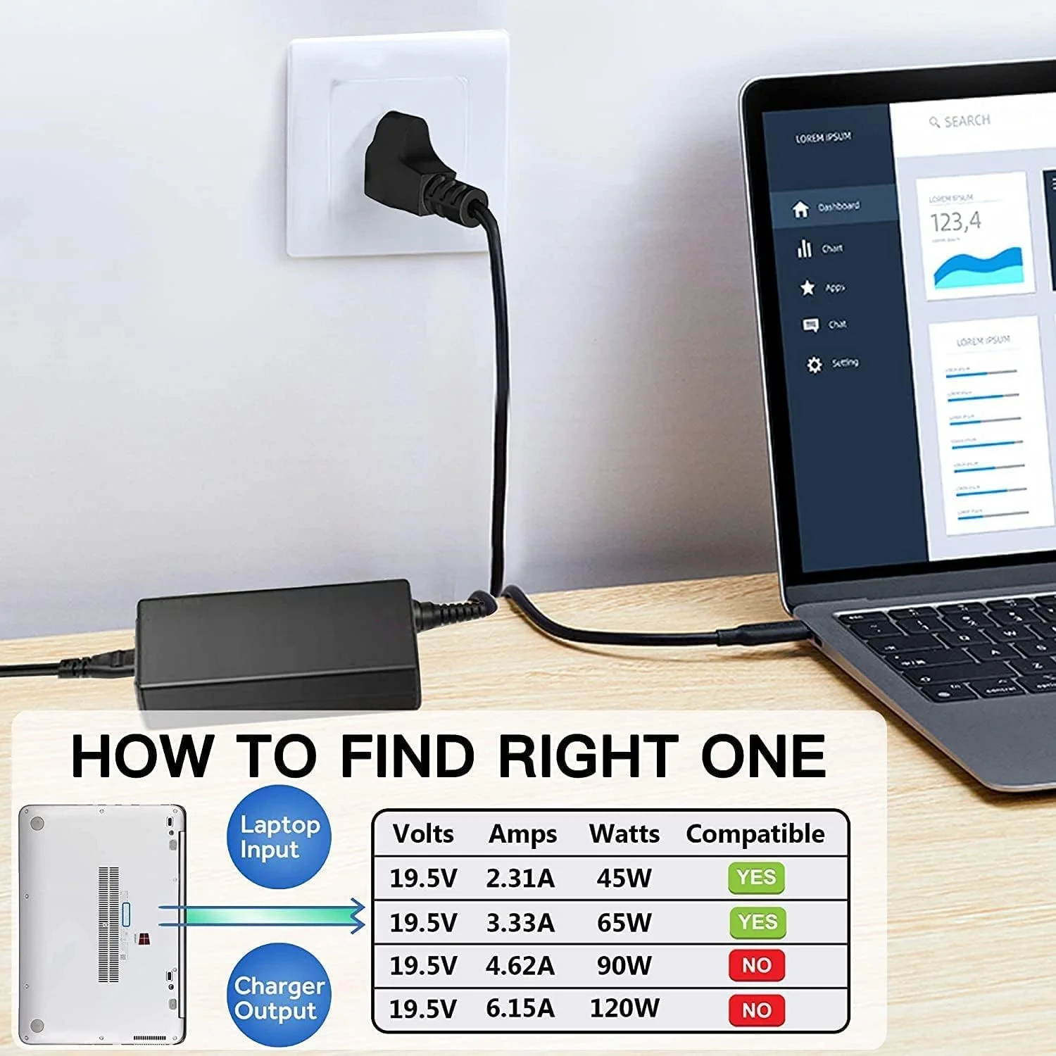 آداپتور AC جایگزین 19V 3.42A 65W برای ASUS X45A X550 X550ZA X550LA X551 F555 AD887320 PA-1650-78 A56C A56CA A56CM ADP-65GD (5.5x2.5mm)