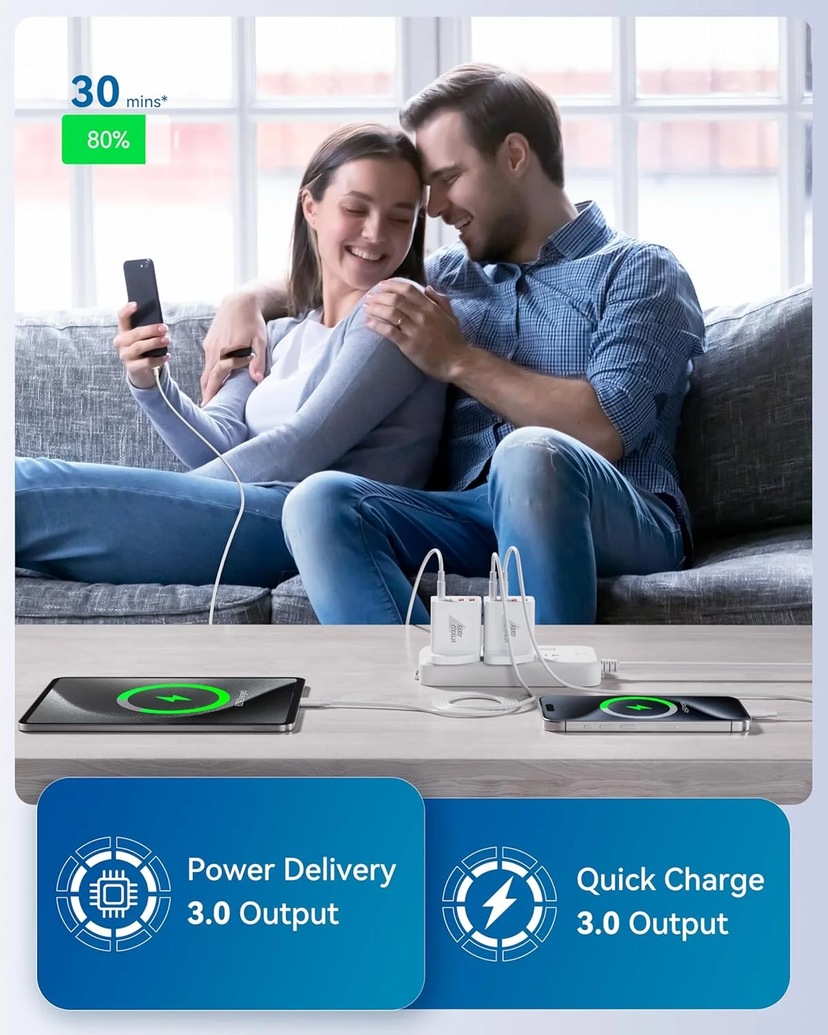 شارژر سریع USB C Aerostralia - بسته 2 عددی شارژر دیواری 40 واتی دوگانه USB C - آداپتور برق 4 پورت 20 واتی USB C با شارژر دوگانه PD USBC با کابل شارژ سریع C به C سازگار با iPhone، MacBook Air، لپ تاپ شارژر سریع USB C Aerostralia - بسته 2 عددی شارژر دیواری 40 واتی دوگانه USB C - آداپتور برق 4 پورت 20 واتی USB C با شارژر دوگانه PD USBC با کابل شارژ سریع C به C سازگار با iPhone، MacBook Air، لپ تاپ