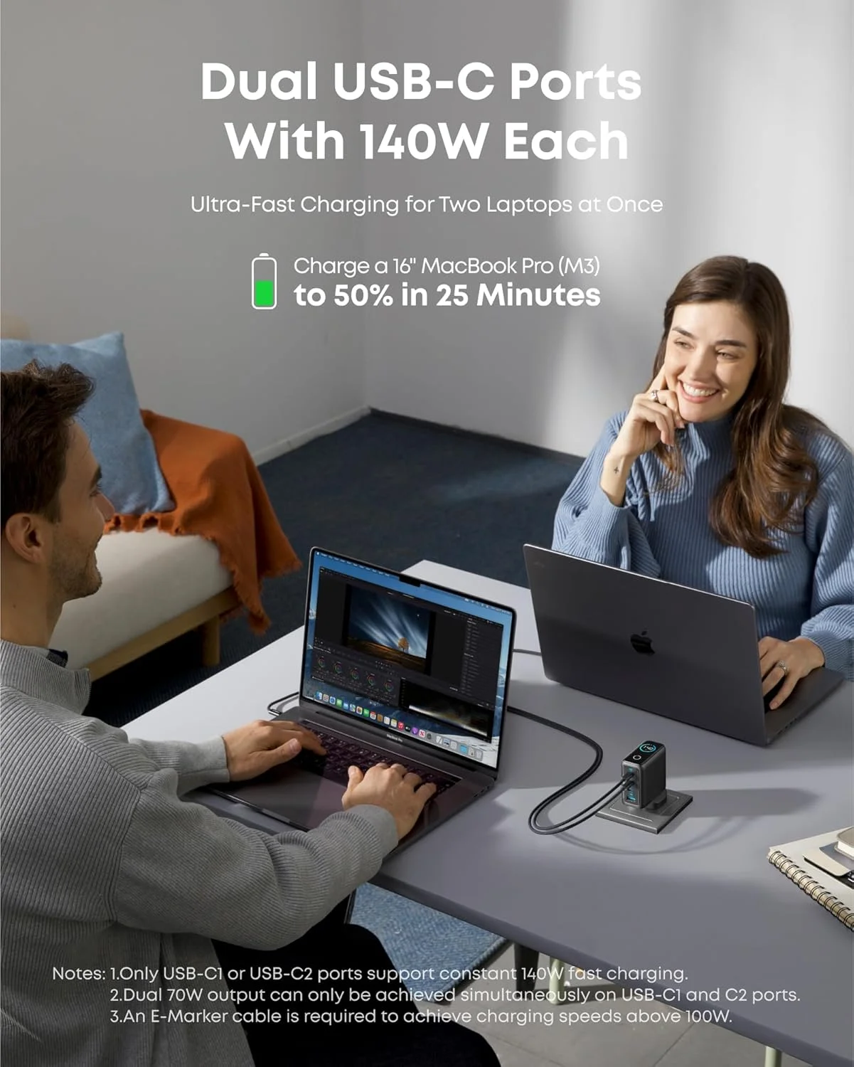 شارژر USB C انکر 140W، شارژر لپ تاپ، شارژ سریع 4 پورت برای چند دستگاه، آداپتور برق GaN پیشرفته، کنترل های لمسی بصری، سازگار با MacBook، سری iPhone 17، Samsung، Pixel و غیره شارژر USB C انکر 140W، شارژر لپ تاپ، شارژ سریع 4 پورت برای چند دستگاه، آداپتور برق GaN پیشرفته، کنترل های لمسی بصری، سازگار با MacBook، سری iPhone 17، Samsung، Pixel و غیره