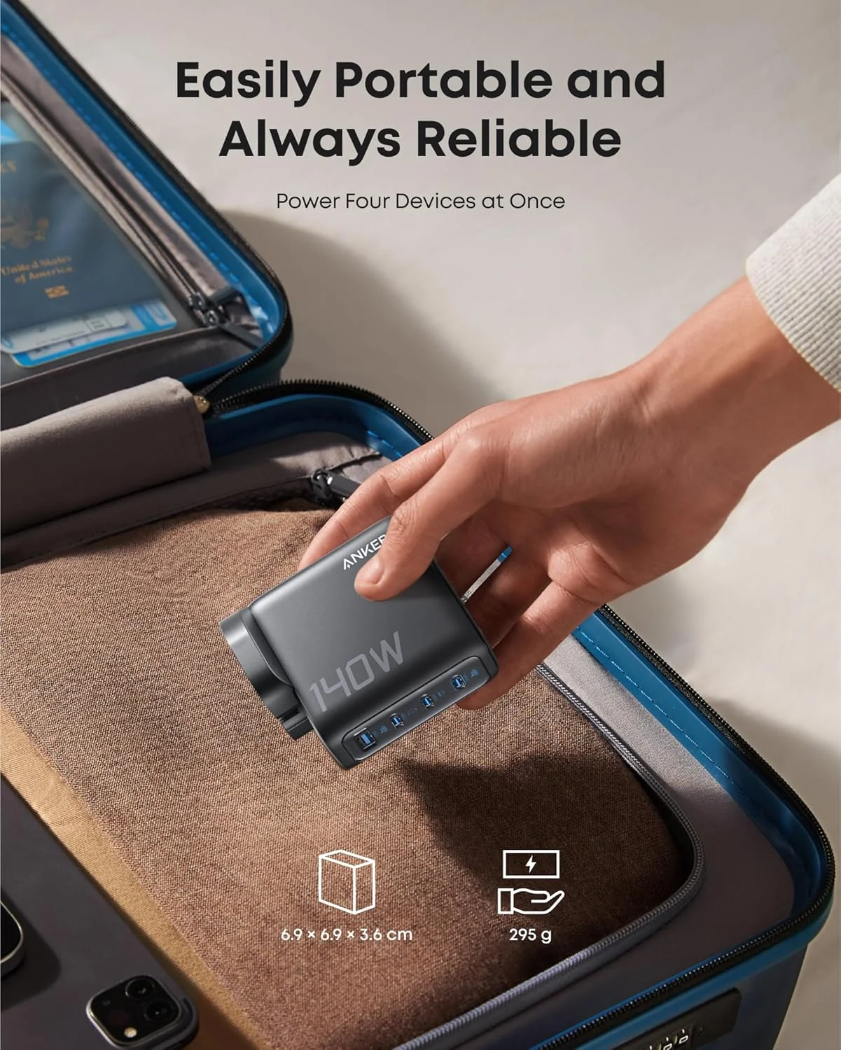 شارژر USB C انکر 140W، شارژر لپ تاپ، شارژ سریع 4 پورت برای چند دستگاه، آداپتور برق GaN پیشرفته، کنترل های لمسی بصری، سازگار با MacBook، سری iPhone 17، Samsung، Pixel و غیره شارژر USB C انکر 140W، شارژر لپ تاپ، شارژ سریع 4 پورت برای چند دستگاه، آداپتور برق GaN پیشرفته، کنترل های لمسی بصری، سازگار با MacBook، سری iPhone 17، Samsung، Pixel و غیره