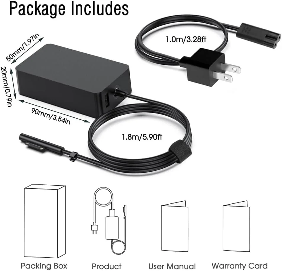 شارژر سطحی Zeshuo، آداپتور برق 44W 15V 2.58A برای Microsoft Surface Pro 3/4/5/6/7، Surface Laptop 3/2/1، Surface Go/Book، با سیم برق 6 فوت شارژر سطحی Zeshuo، آداپتور برق 44W 15V 2.58A برای Microsoft Surface Pro 3/4/5/6/7، Surface Laptop 3/2/1، Surface Go/Book، با سیم برق 6 فوت