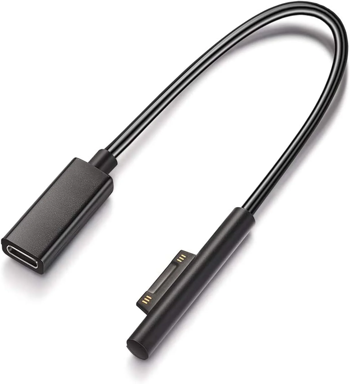 کابل شارژ سطحی به USB C سیسفی (USB-C مادگی، 20 سانتی متر)، سازگار با Microsoft Surface Pro 7/6/5/4/3 Go3/2/1 Laptop4/3/2/1، نیاز به شارژر USB-C 45W 15V/3A دارد