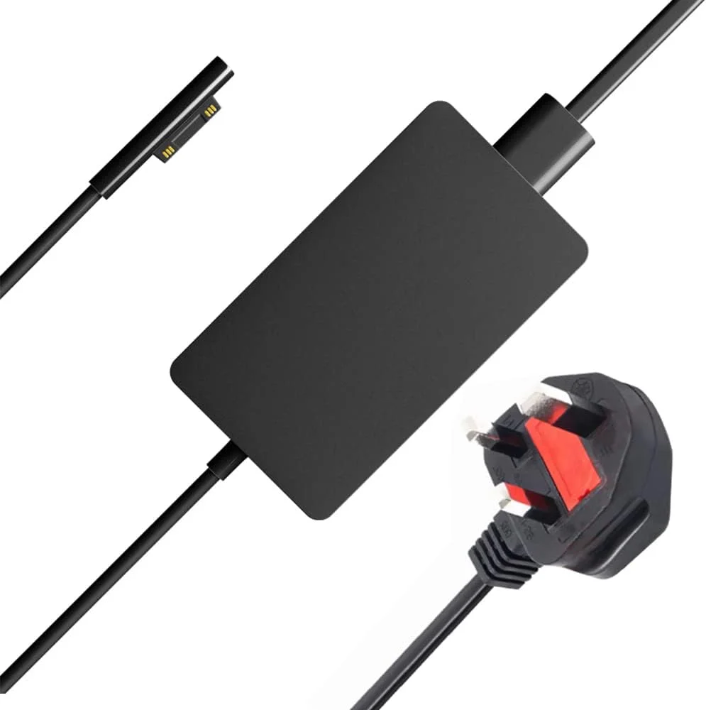 شارژر 44 واتی LZUMWS برای Microsoft Surface Pro 6، 7، 4، 3، X مدل 1800 1625 - آداپتور لپ تاپ 15 ولت 2.58 آمپر با کابل دوشاخه UK