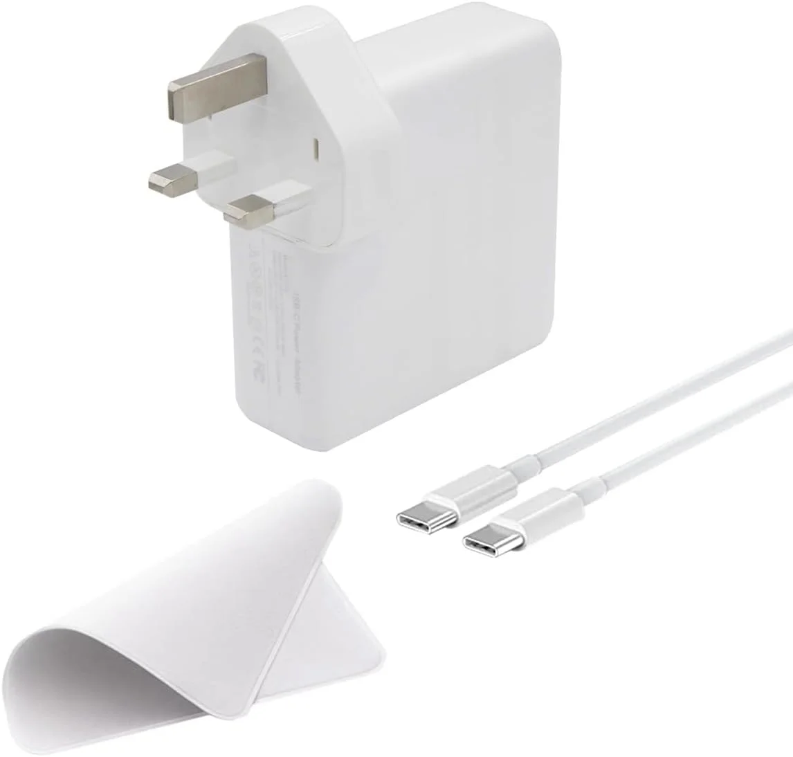آداپتور شارژر لپ تاپ 61W/67W LZUMWS، 20V 3A USB C برای MacBook Pro 13/Air A1706 A1708 A1718، برای سوییچ، برای MacBook 12 اینچ، برای ADP-230EB T، برای Google Chromebook، برای iPad Pro 11 اینچ به همراه دستمال پولیش