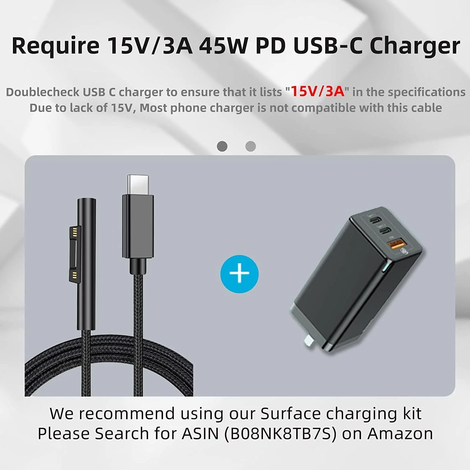 کابل شارژ ELECDON با روکش نایلونی بافته شده Surface Connect به USB C، سازگار با Microsoft Surface Pro 7/6/5/4/3 Go3/2/1 Laptop4/3/2/1، باید با شارژر 45W 15V3A USB-C کار کند (مشکی، 1.8 متر) کابل شارژ ELECDON با روکش نایلونی بافته شده Surface Connect به USB C، سازگار با Microsoft Surface Pro 7/6/5/4/3 Go3/2/1 Laptop4/3/2/1، باید با شارژر 45W 15V3A USB-C کار کند (مشکی، 1.8 متر)