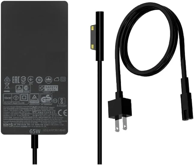 شارژر AC برای مایکروسافت سرفیس پرو ویندوز سرفیس لپ تاپ 6، 5، 4، 3، 2، 1، تبلت سرفیس گو، پشتیبانی از 44 وات، 36 وات، LED، 5 فوت