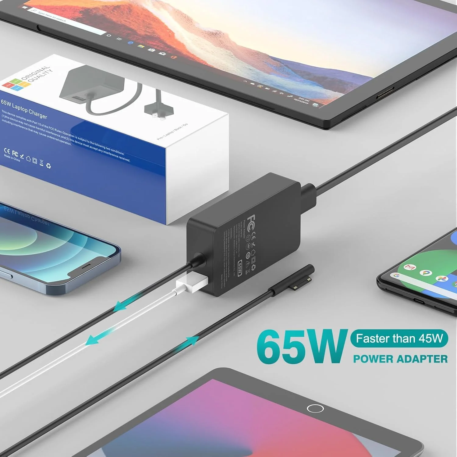 شارژر 65 واتی سرفیس پرو برای Microsoft Surface Pro 11 10 9 8 7+ 7 6 5 4 3 X، Surface Book 3 2 1، Surface Laptop 5 4 3 2 1، تبلت Surface Go، پشتیبانی از 44W 36W با پورت شارژ USB شارژر 65 واتی سرفیس پرو برای Microsoft Surface Pro 11 10 9 8 7+ 7 6 5 4 3 X، Surface Book 3 2 1، Surface Laptop 5 4 3 2 1، تبلت Surface Go، پشتیبانی از 44W 36W با پورت شارژ USB